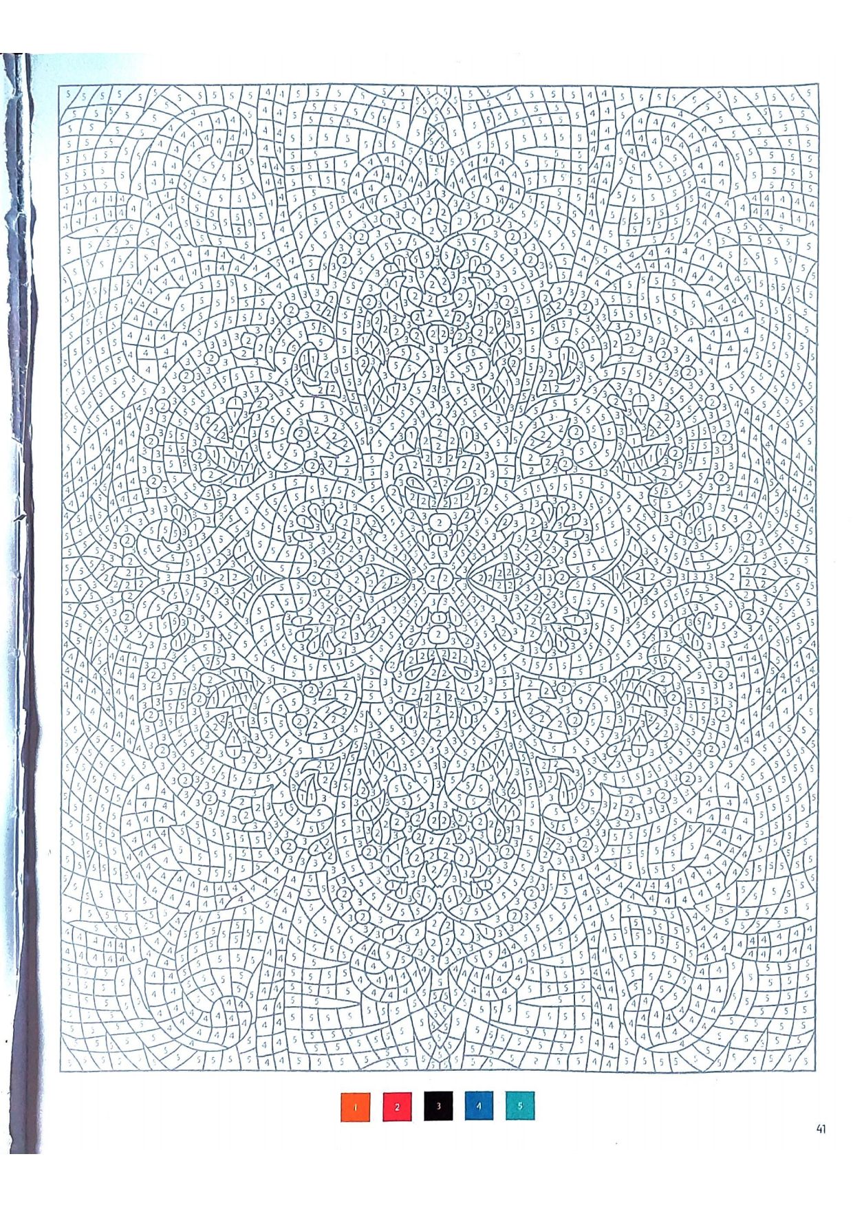 Раскраска Мандала по номерам 3
