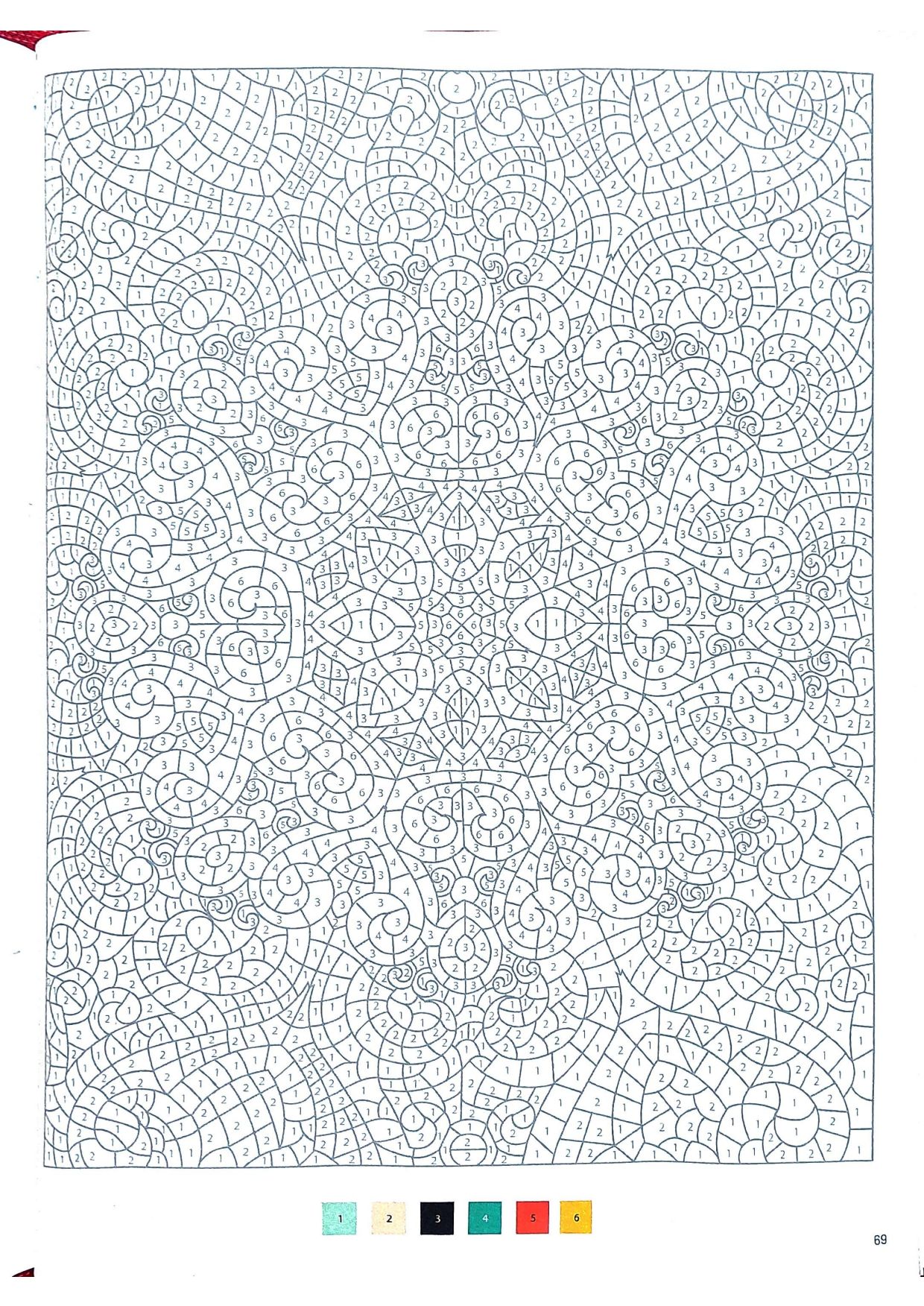 Раскраска Мандала по номерам 4