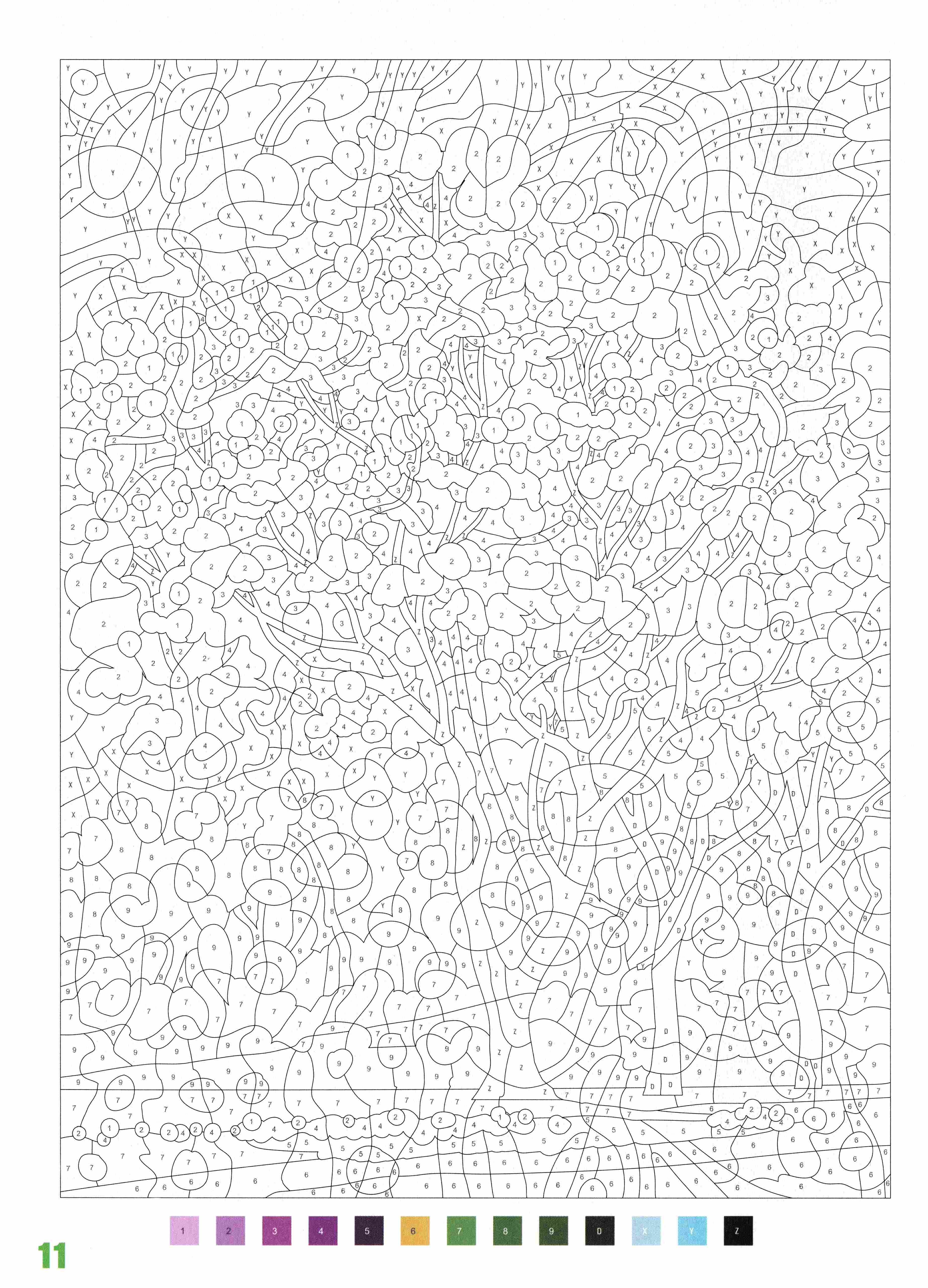 Раскраска Природа по номерам 11