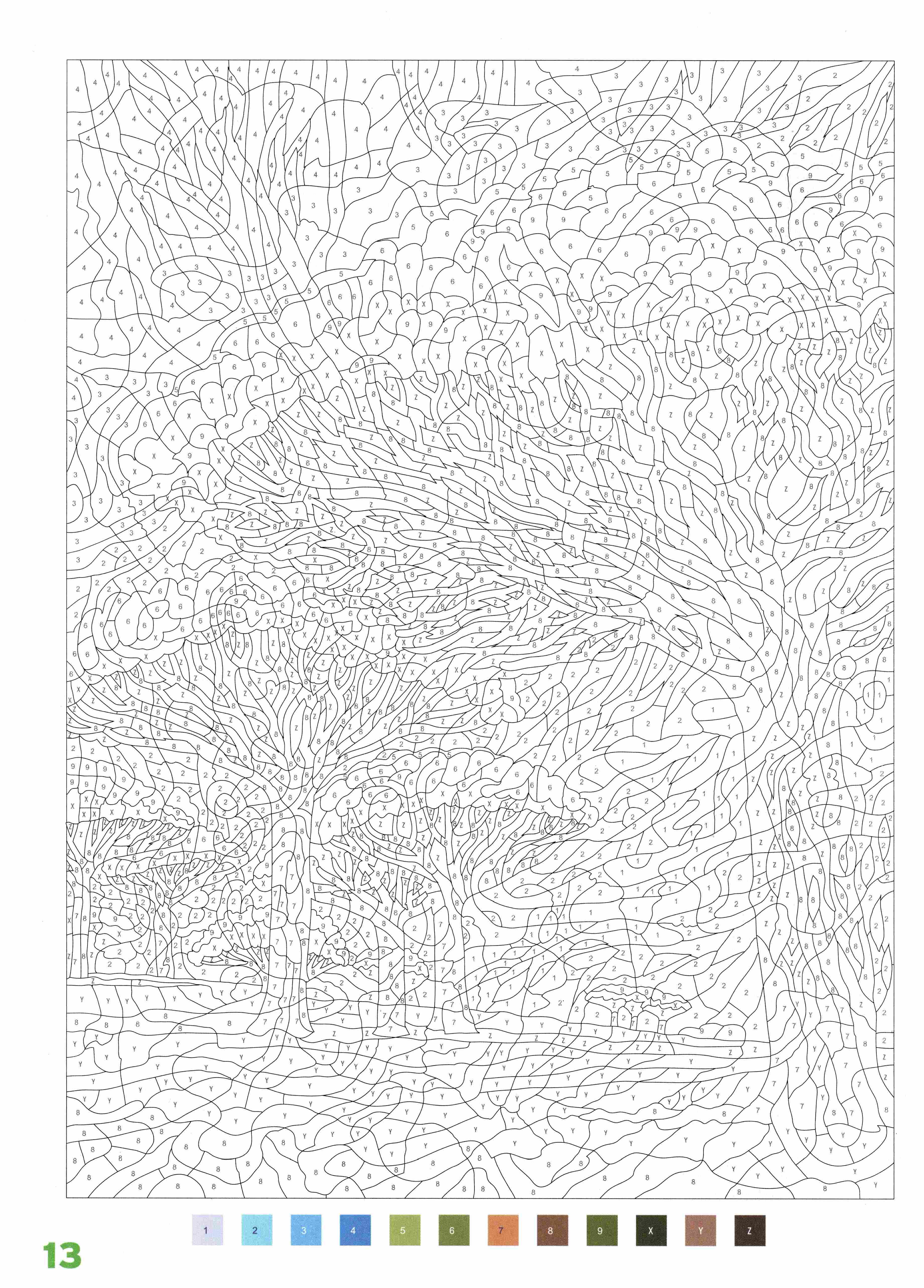 Раскраска Природа по номерам 13