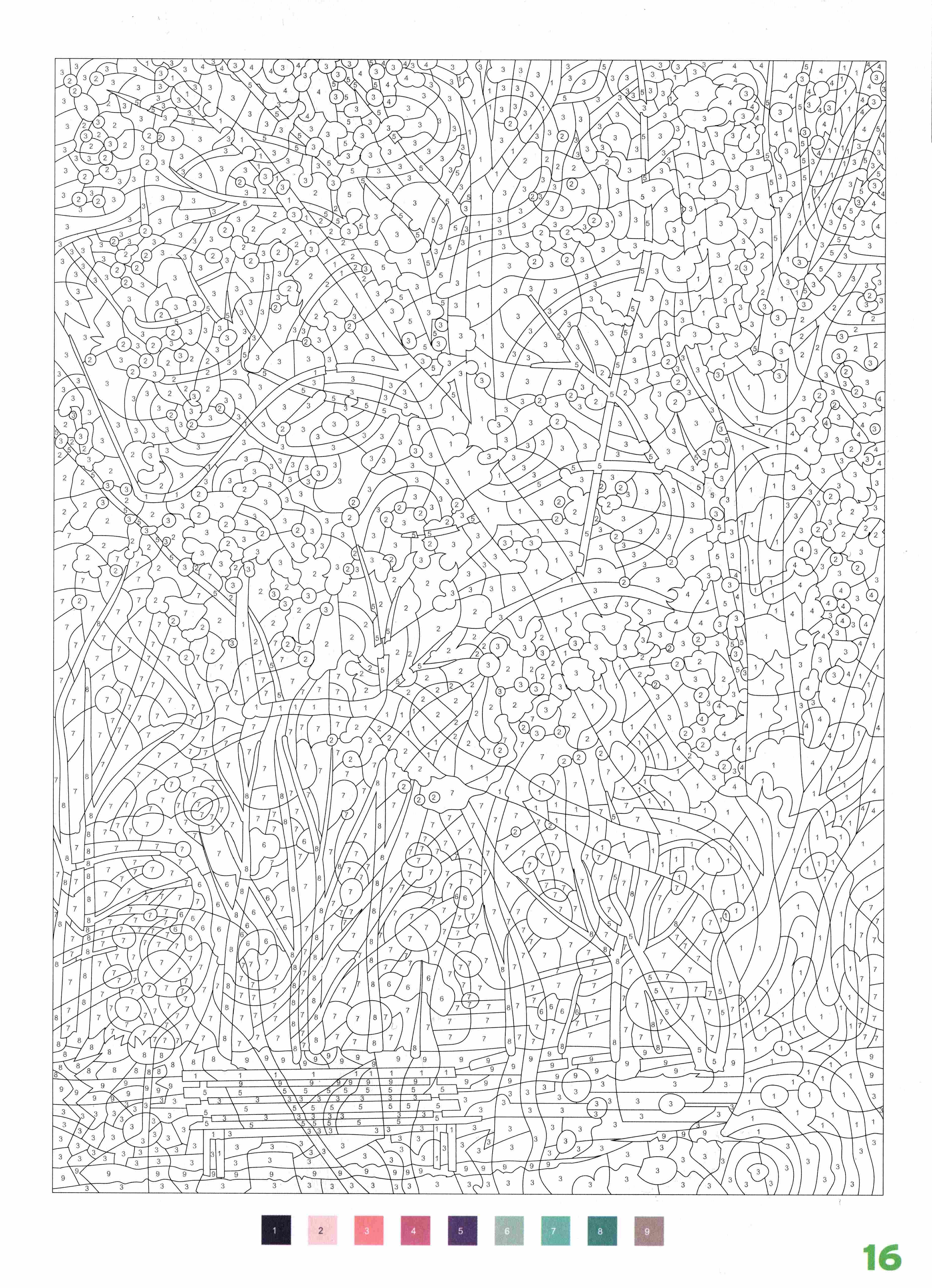 Раскраска Природа по номерам 16