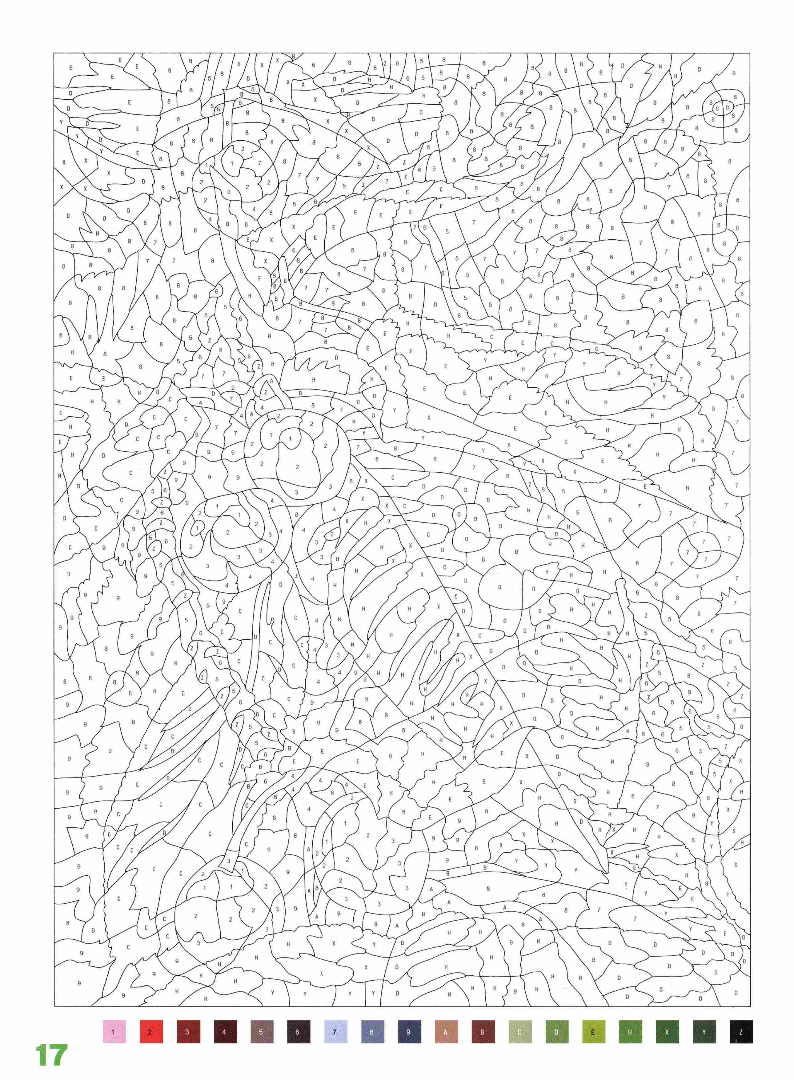 Раскраска Природа по номерам 17