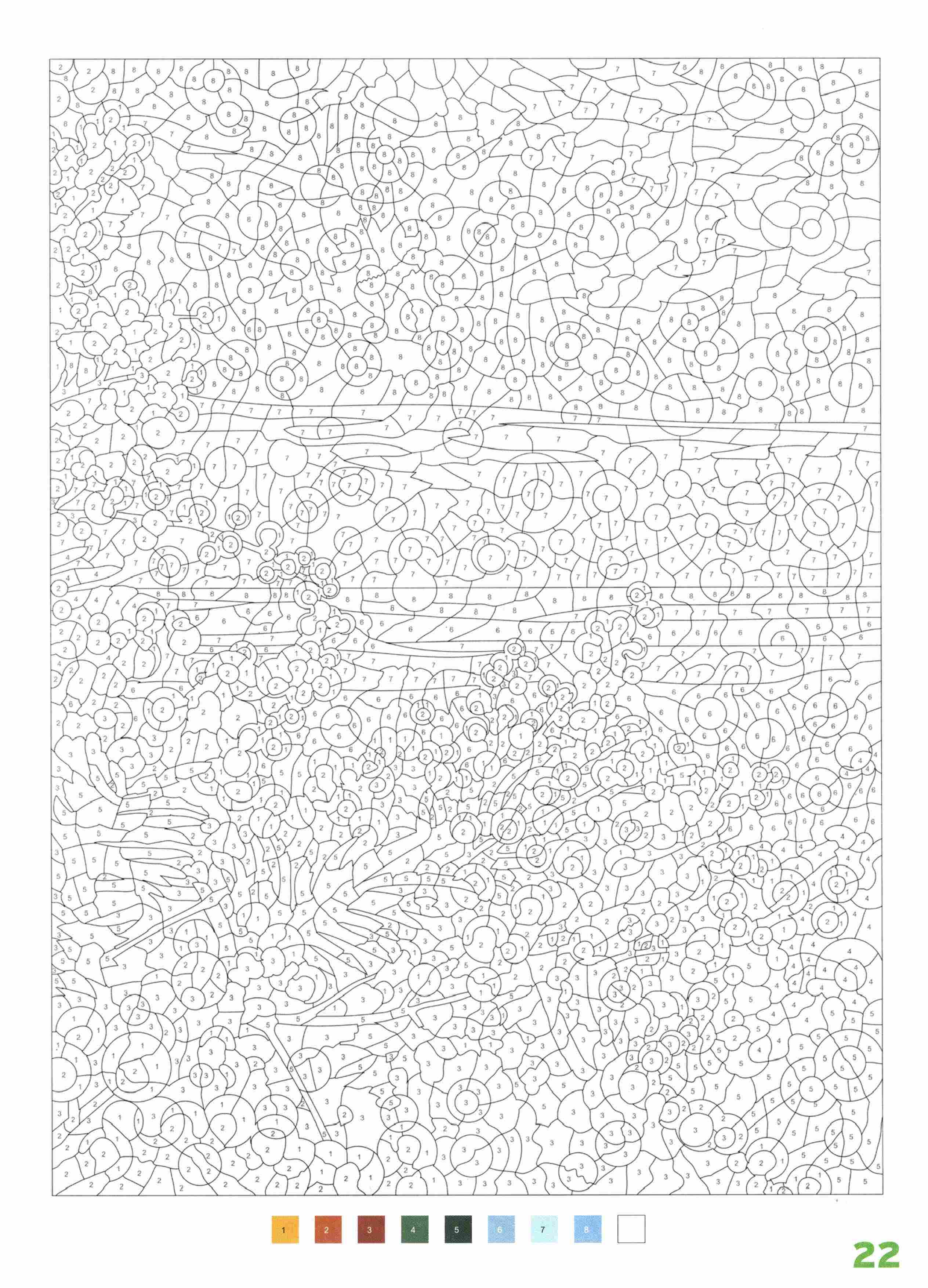 Раскраска Природа по номерам 22