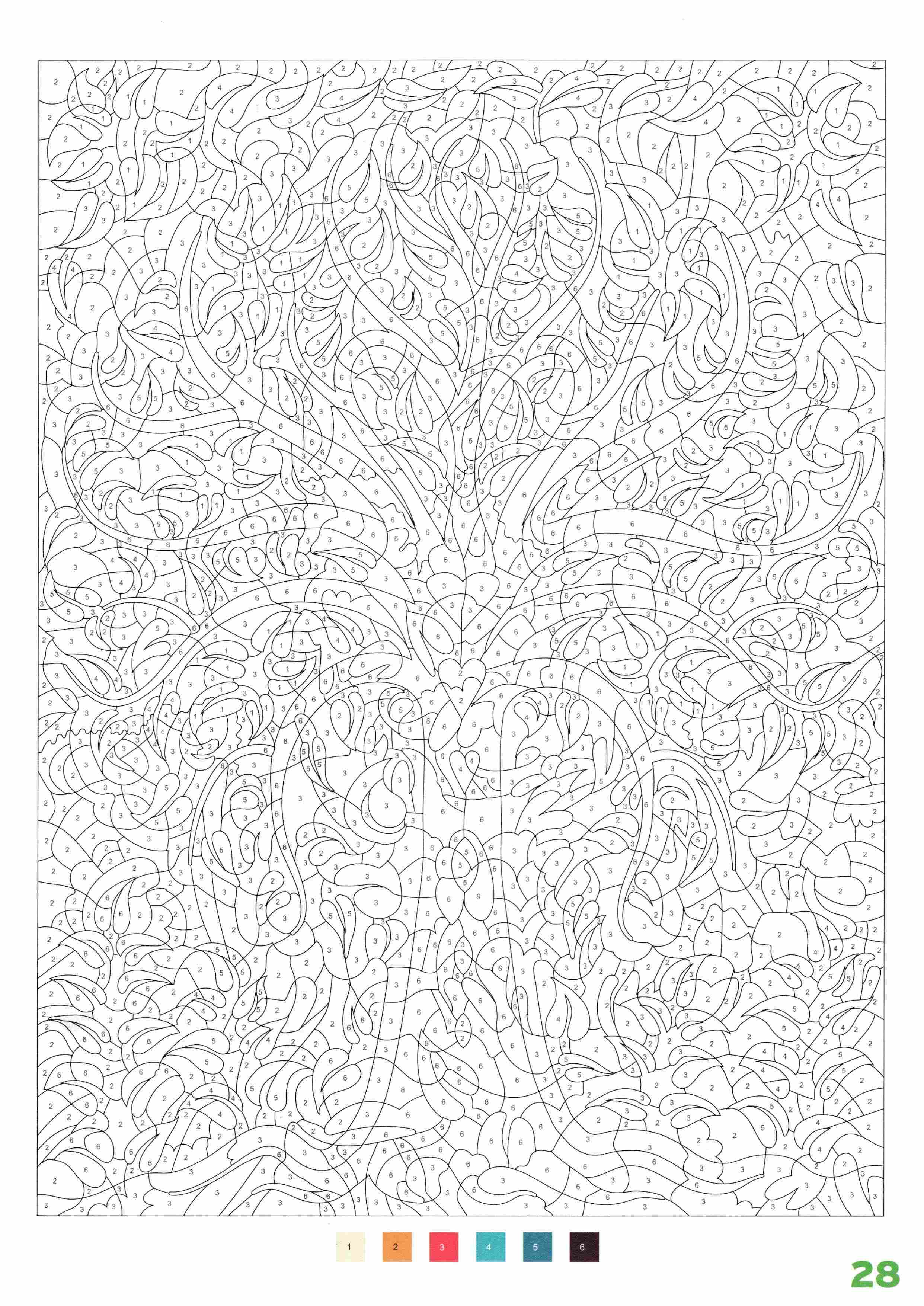 Раскраска Природа по номерам 28