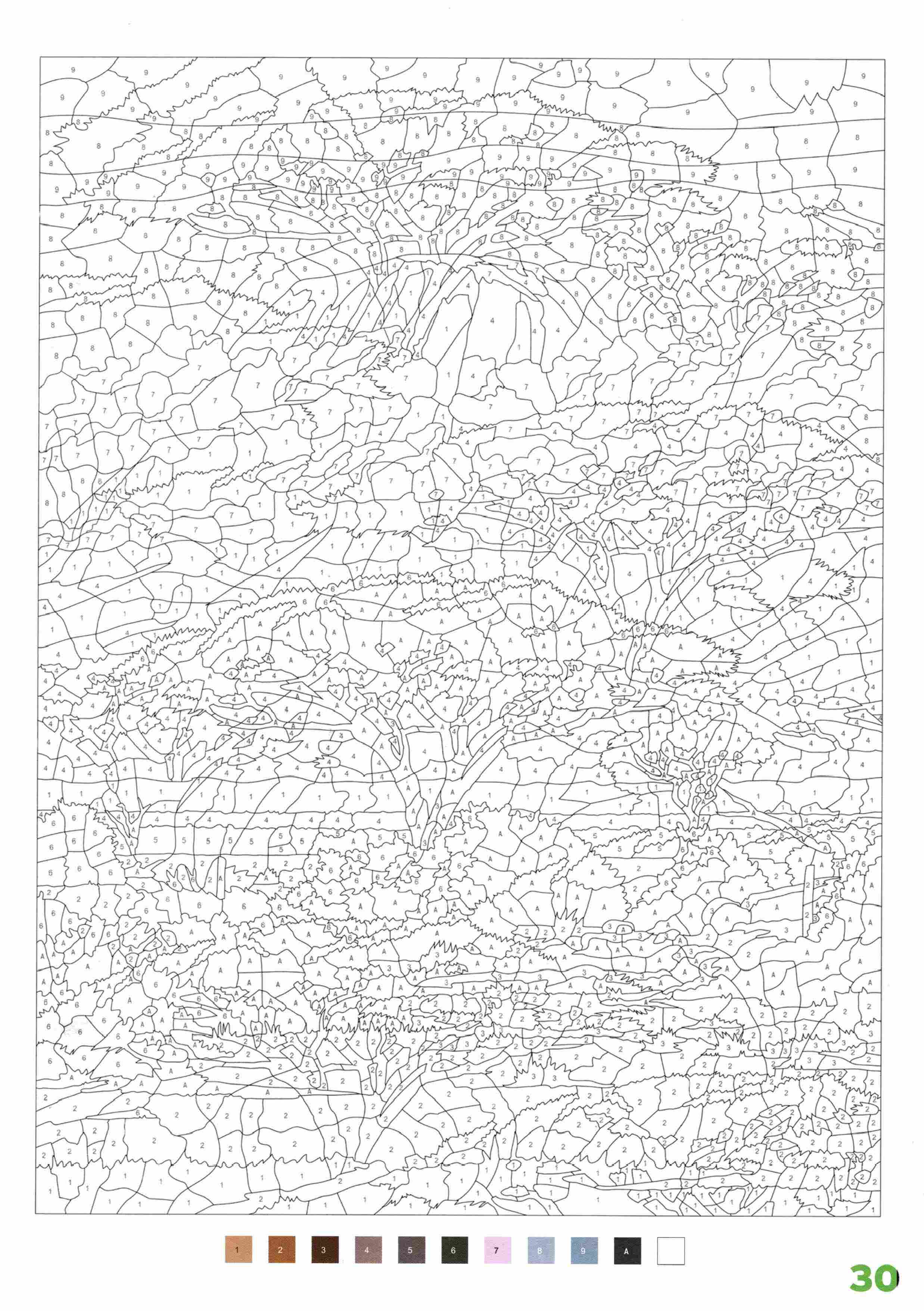 Раскраска Природа по номерам 30