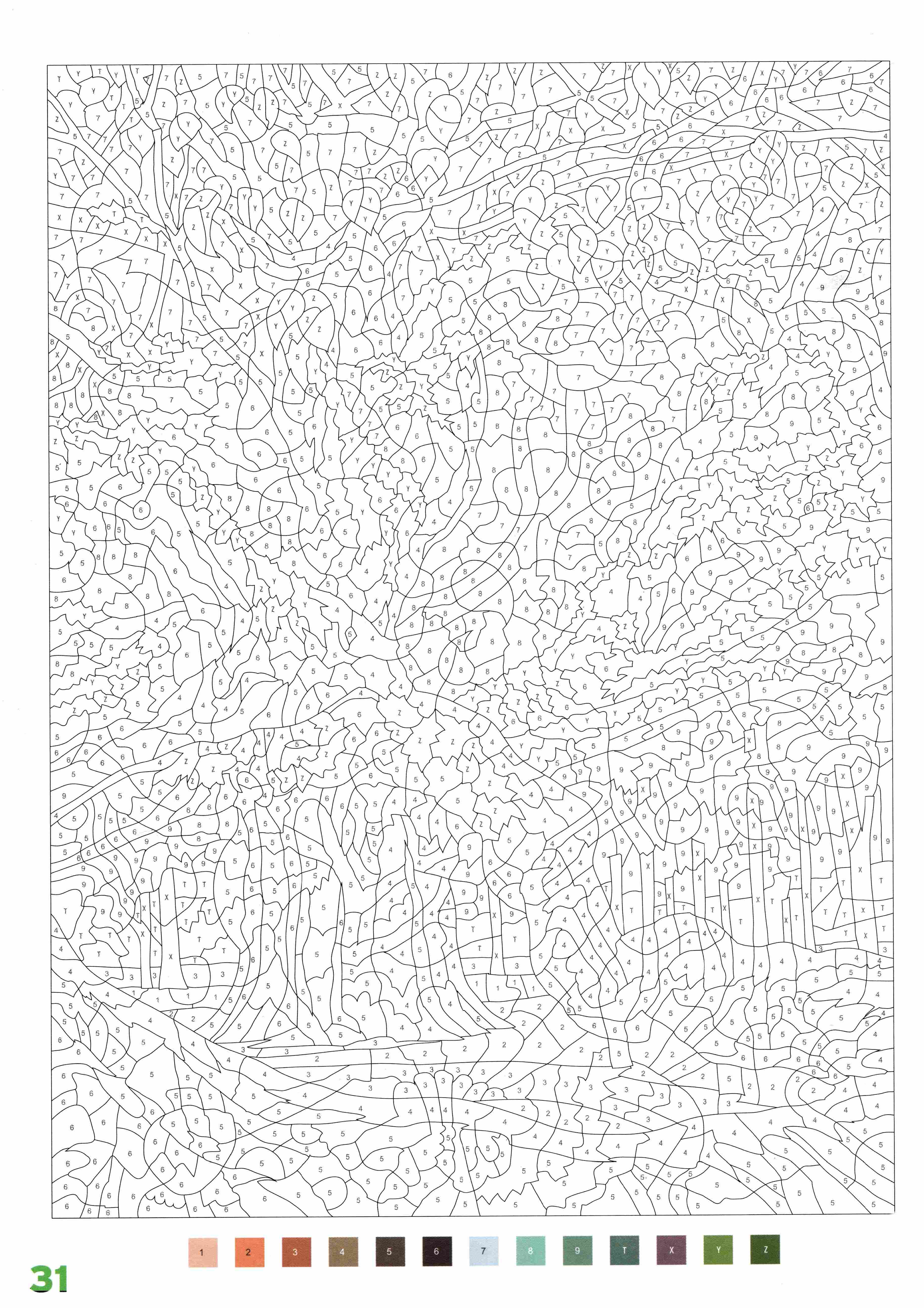 Раскраска Природа по номерам 31