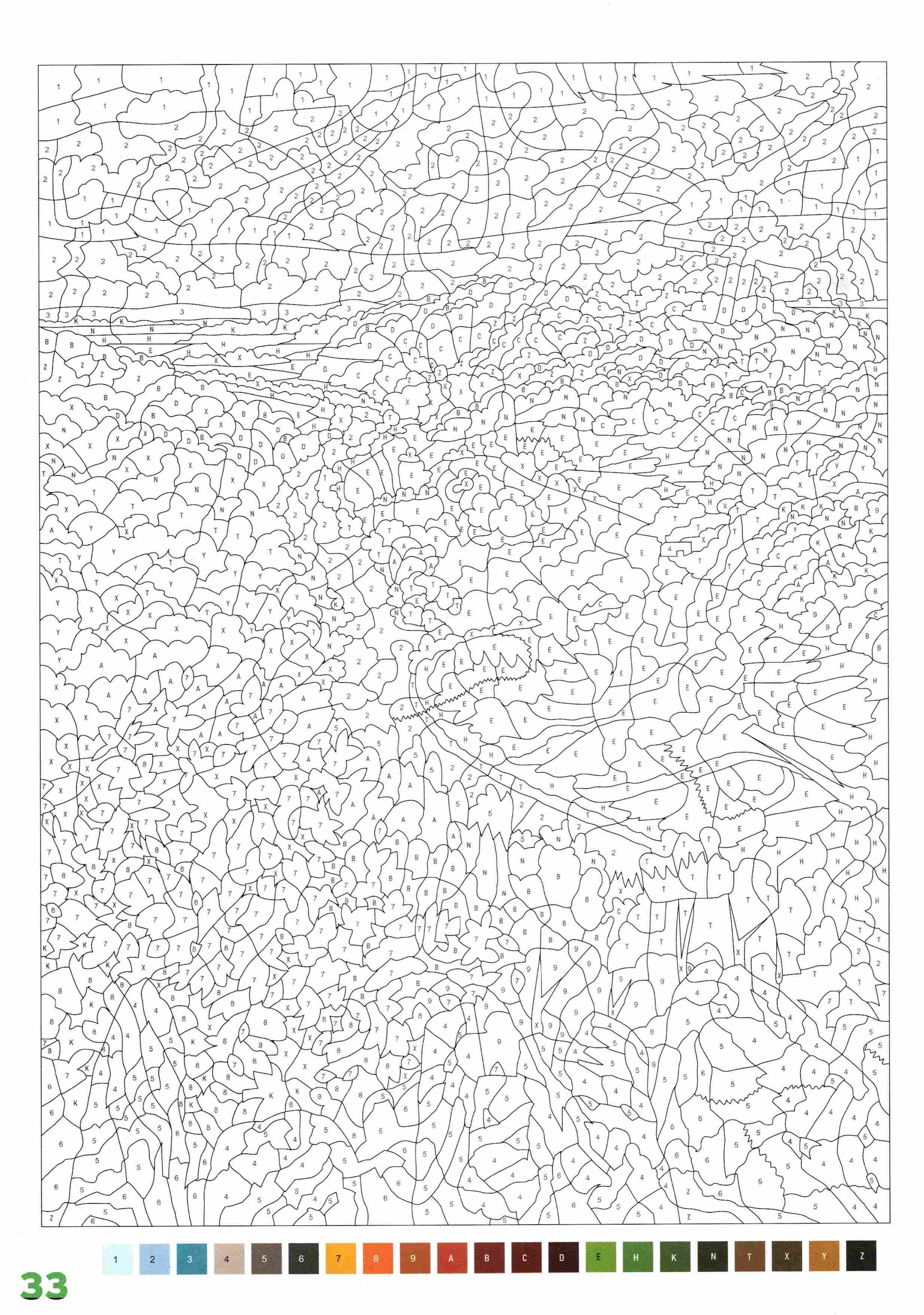 Раскраска Природа по номерам 33