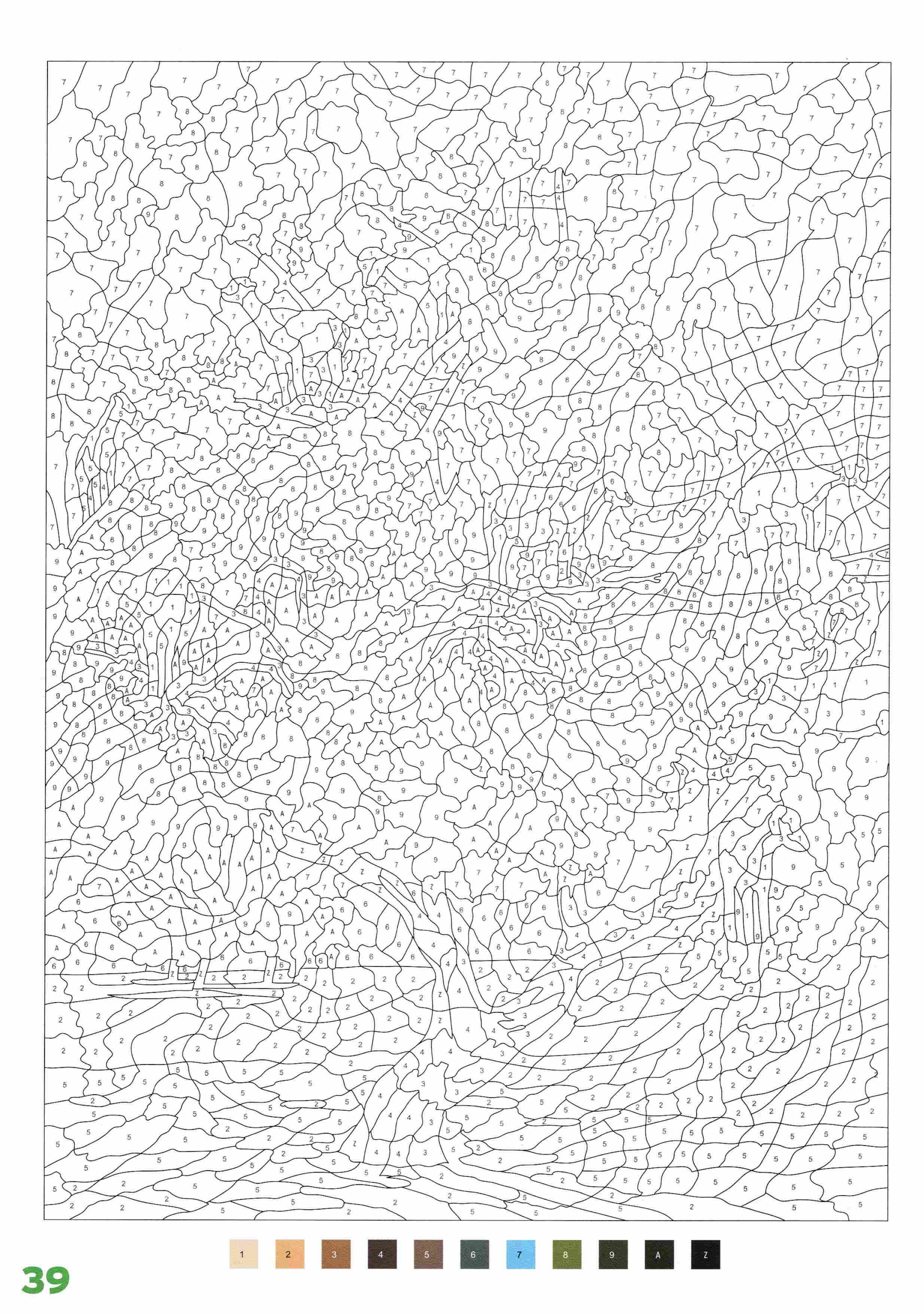 Раскраска Природа по номерам 39