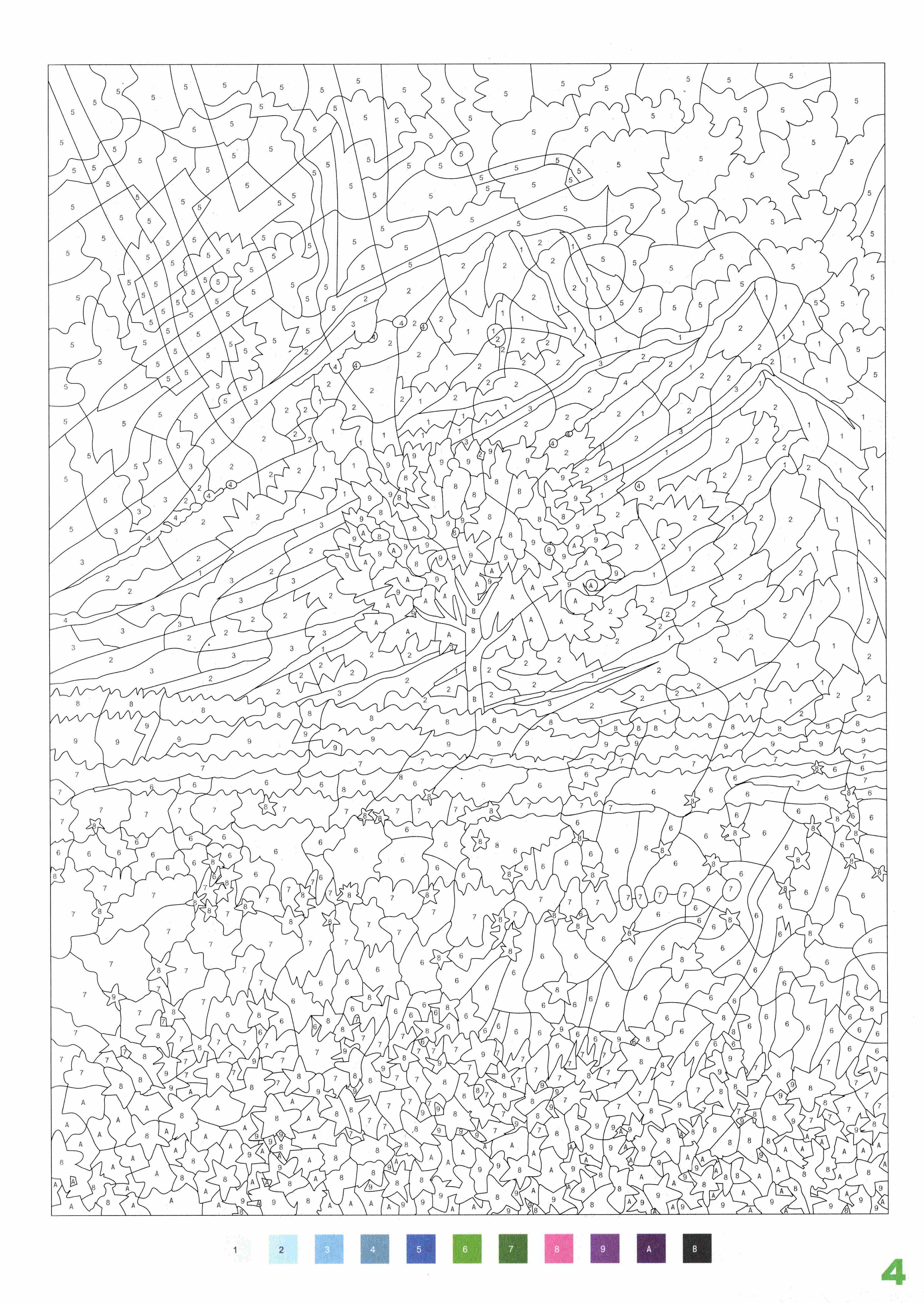Раскраска Природа по номерам 4