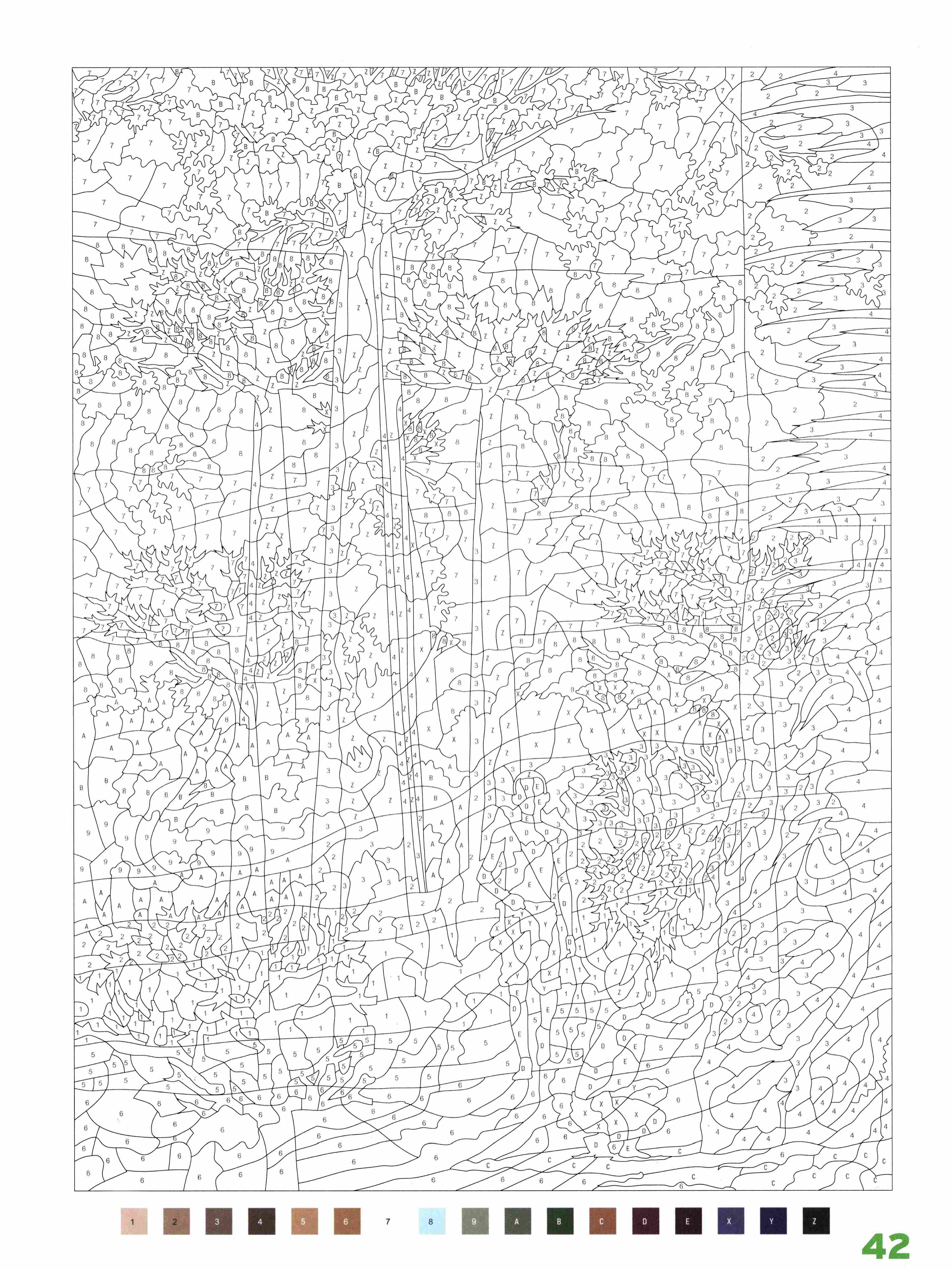 Раскраска Природа по номерам 42