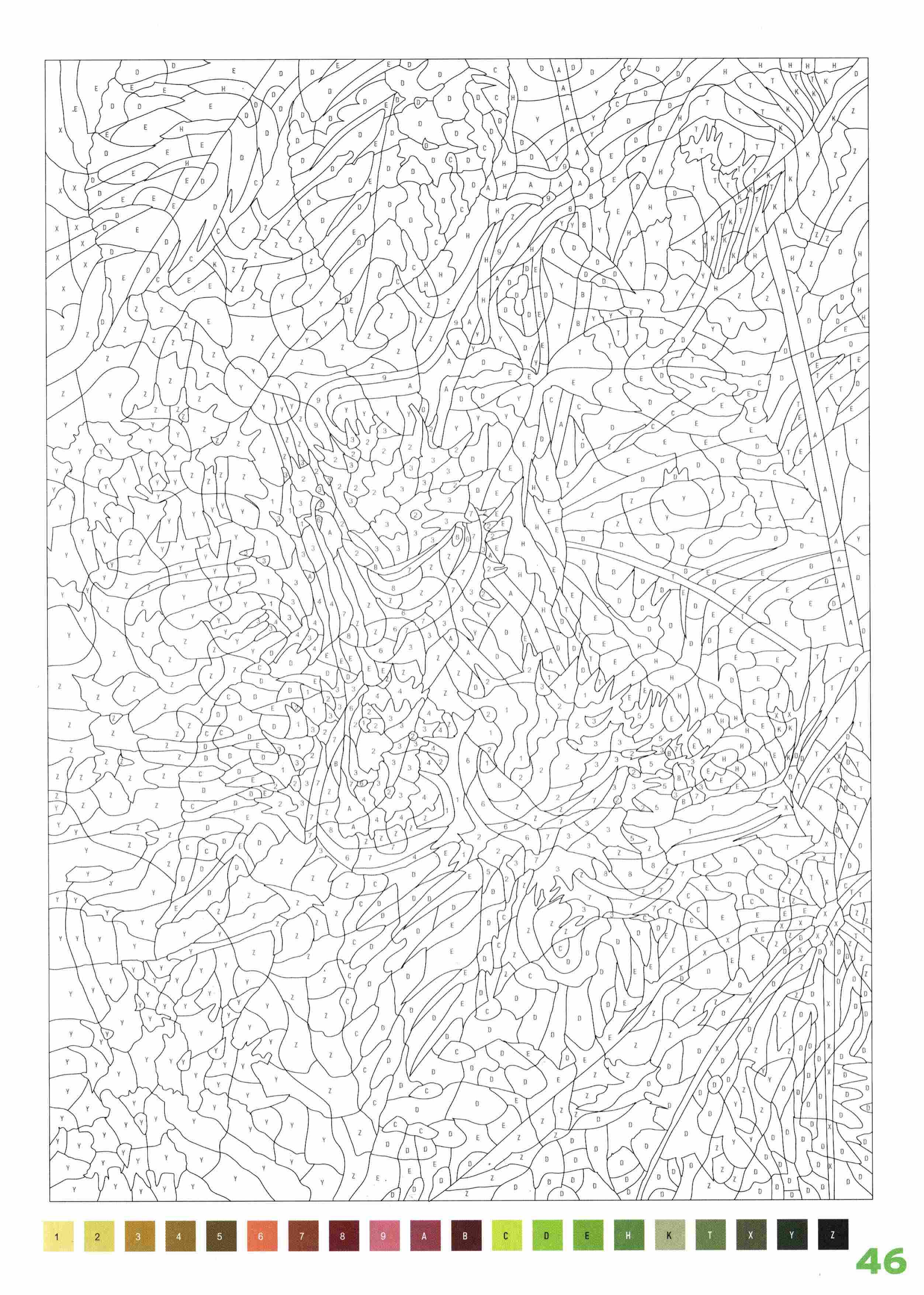 Раскраска Природа по номерам 46