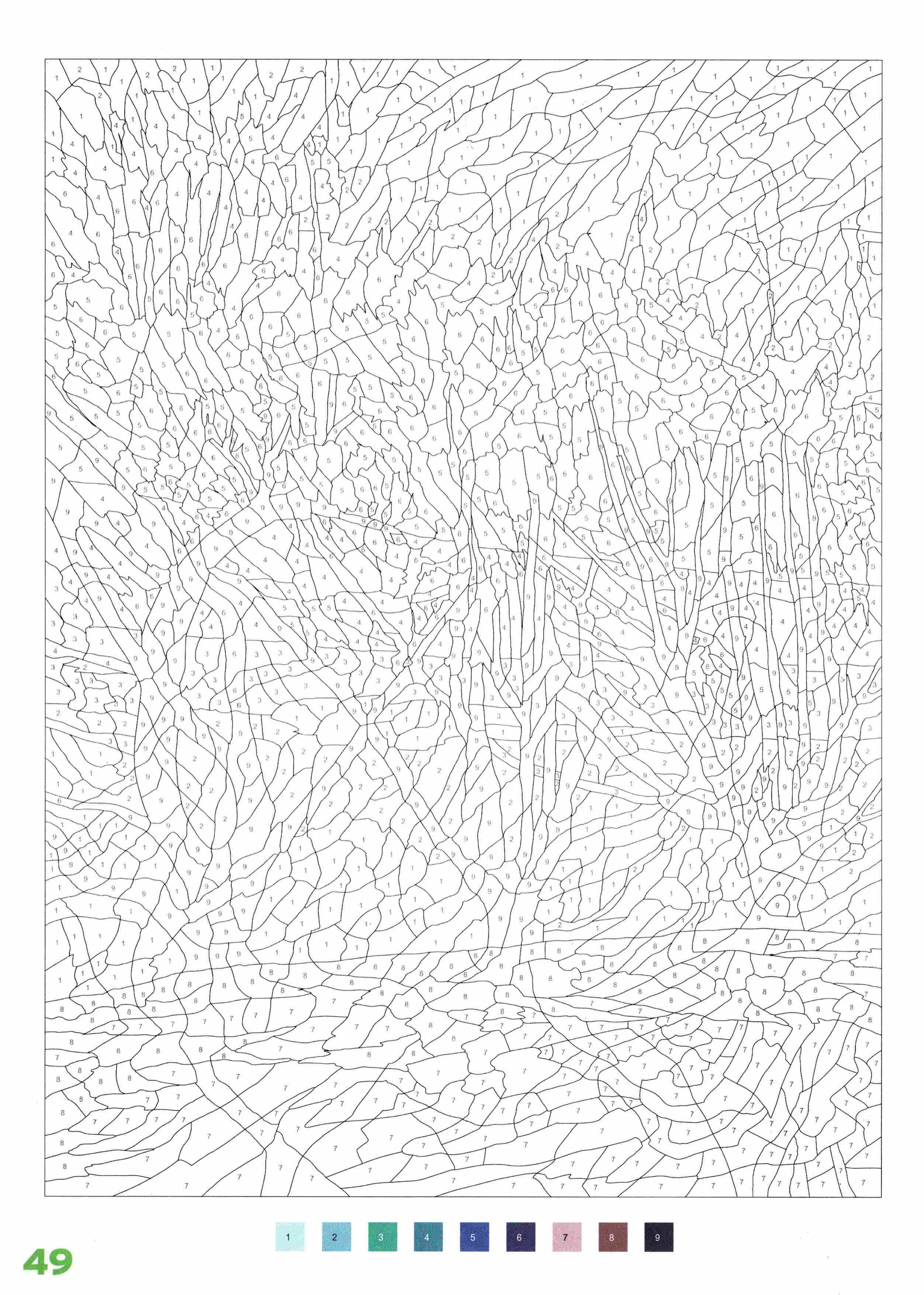 Раскраска Природа по номерам 49