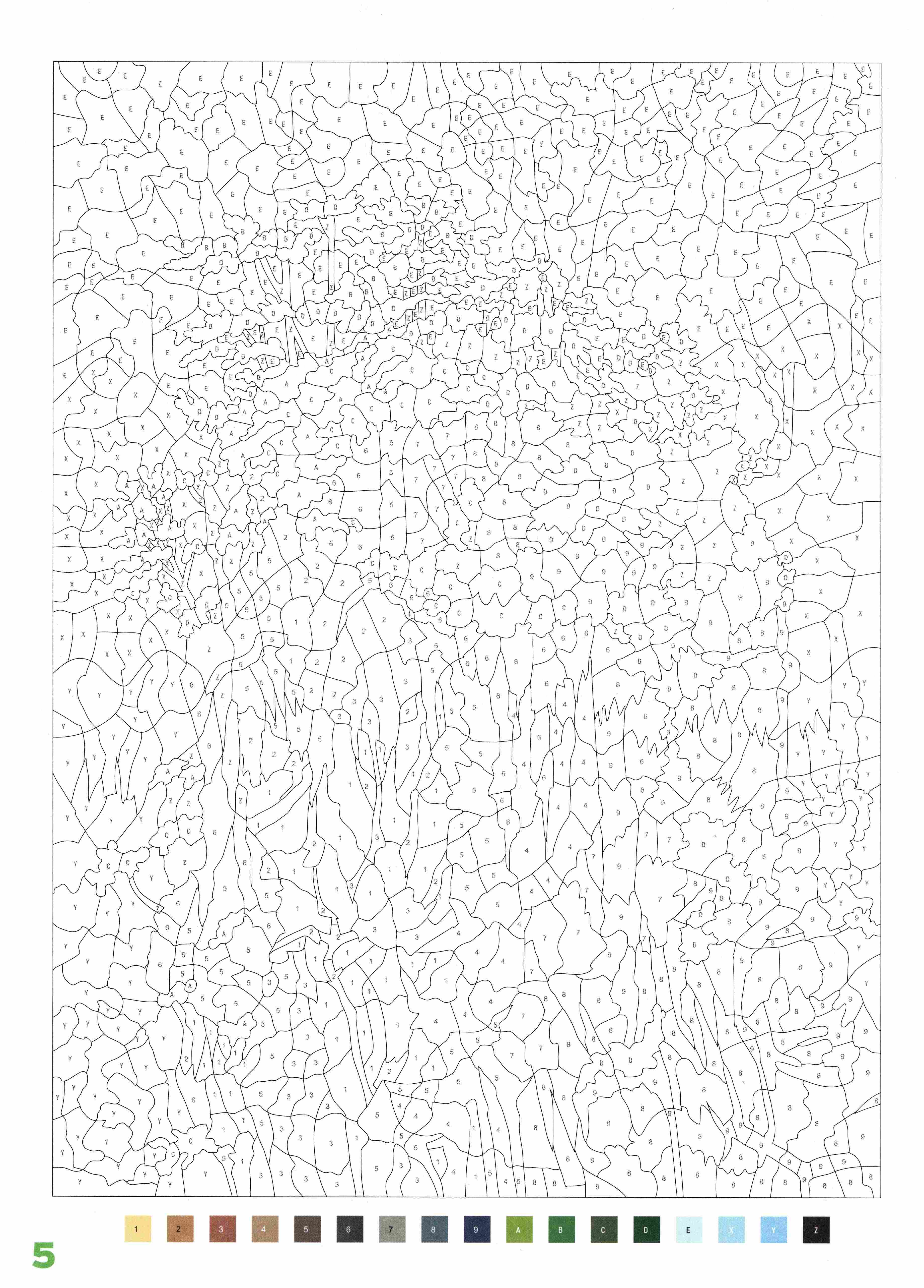 Раскраска Природа по номерам 5