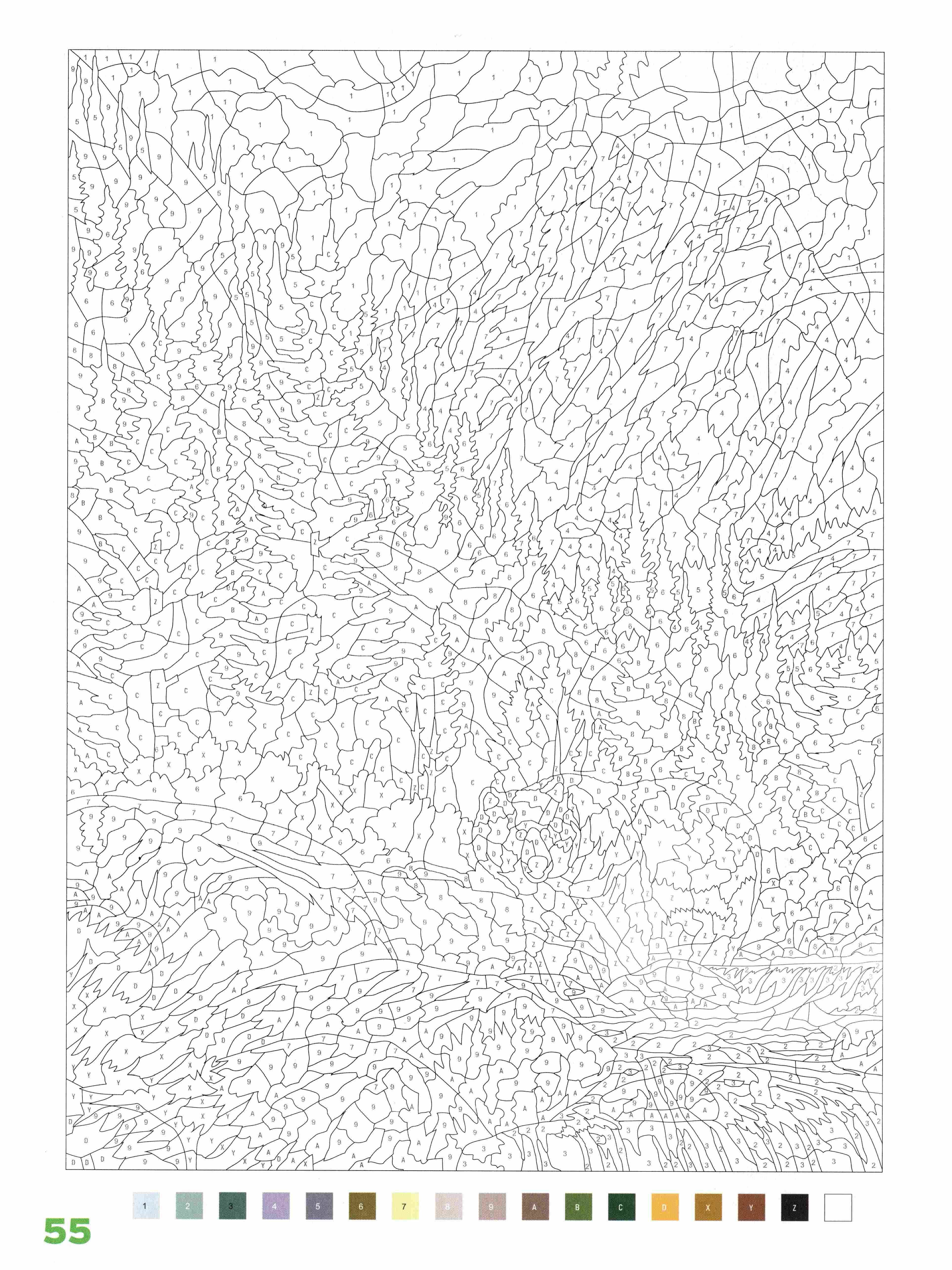 Раскраска Природа по номерам 55