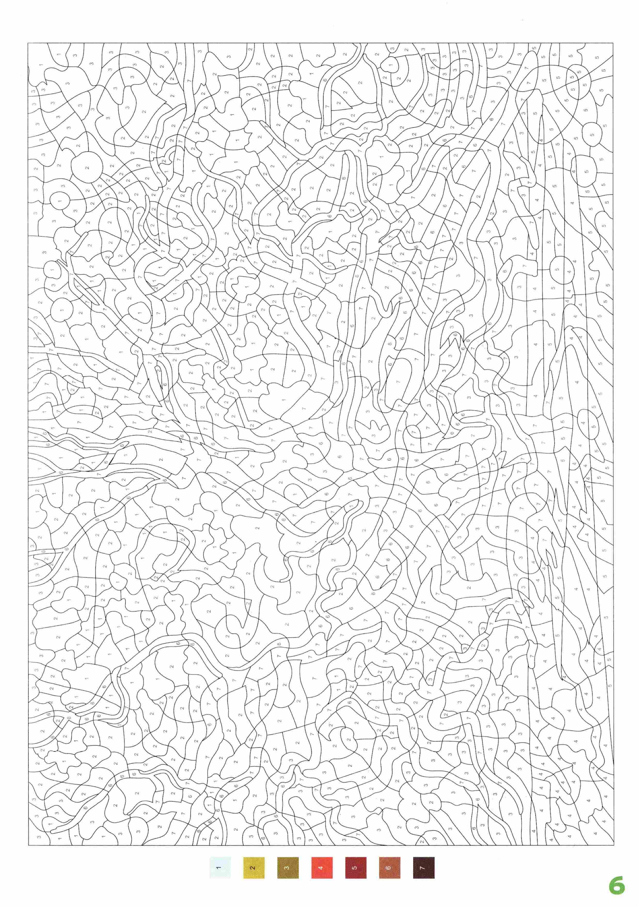 Раскраска Природа по номерам 6