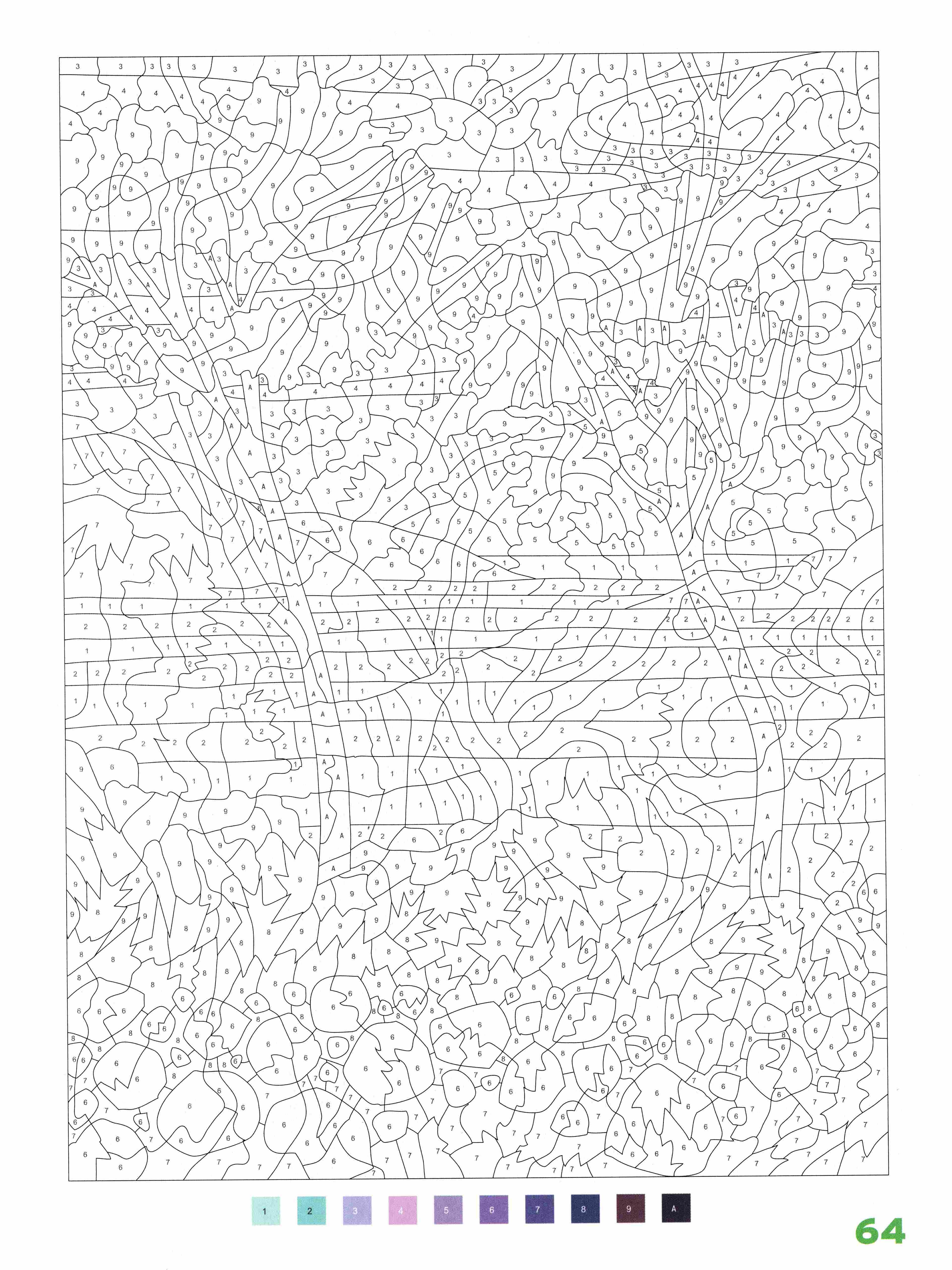 Раскраска Природа по номерам 64