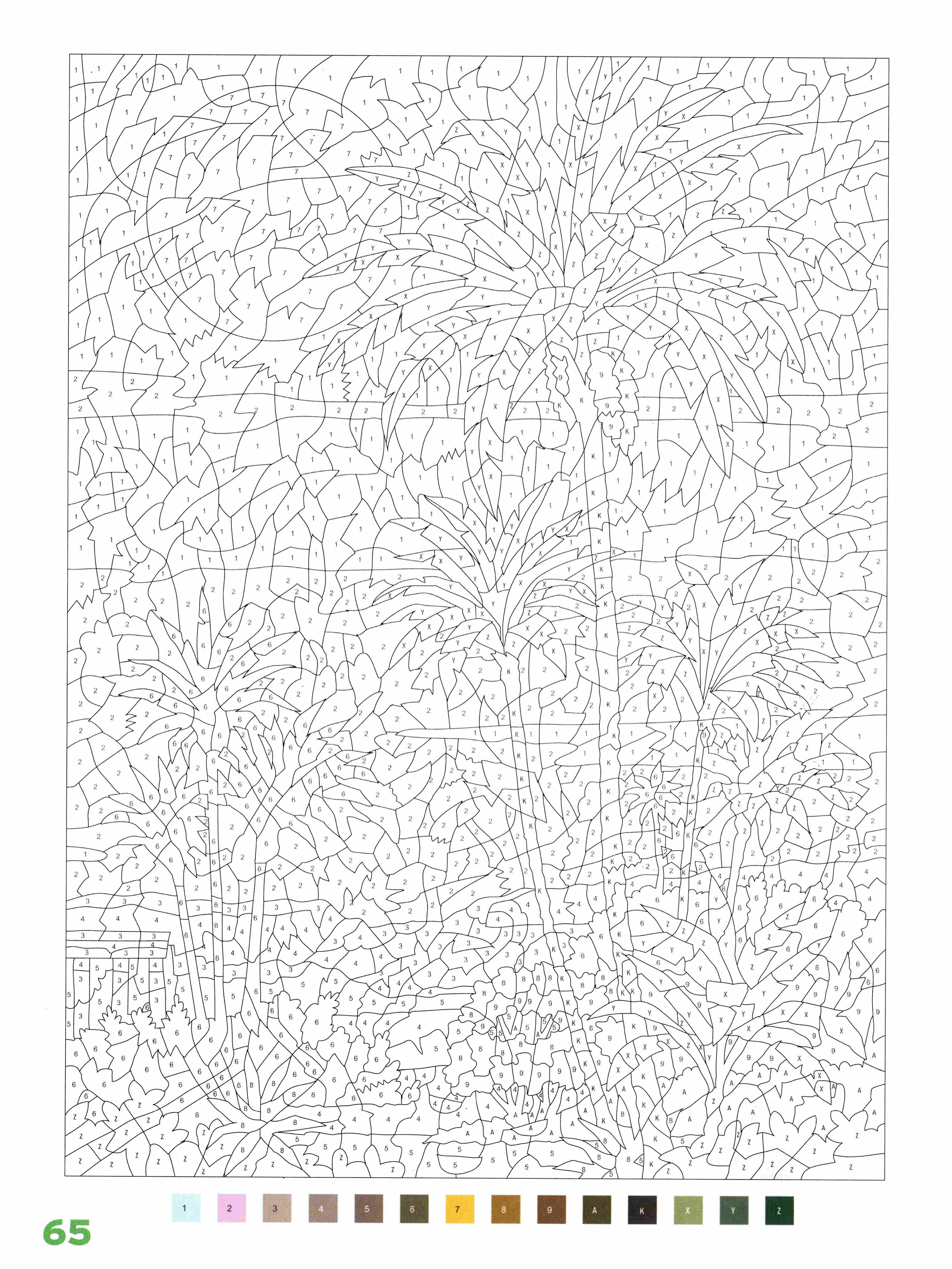 Раскраска Природа по номерам 65