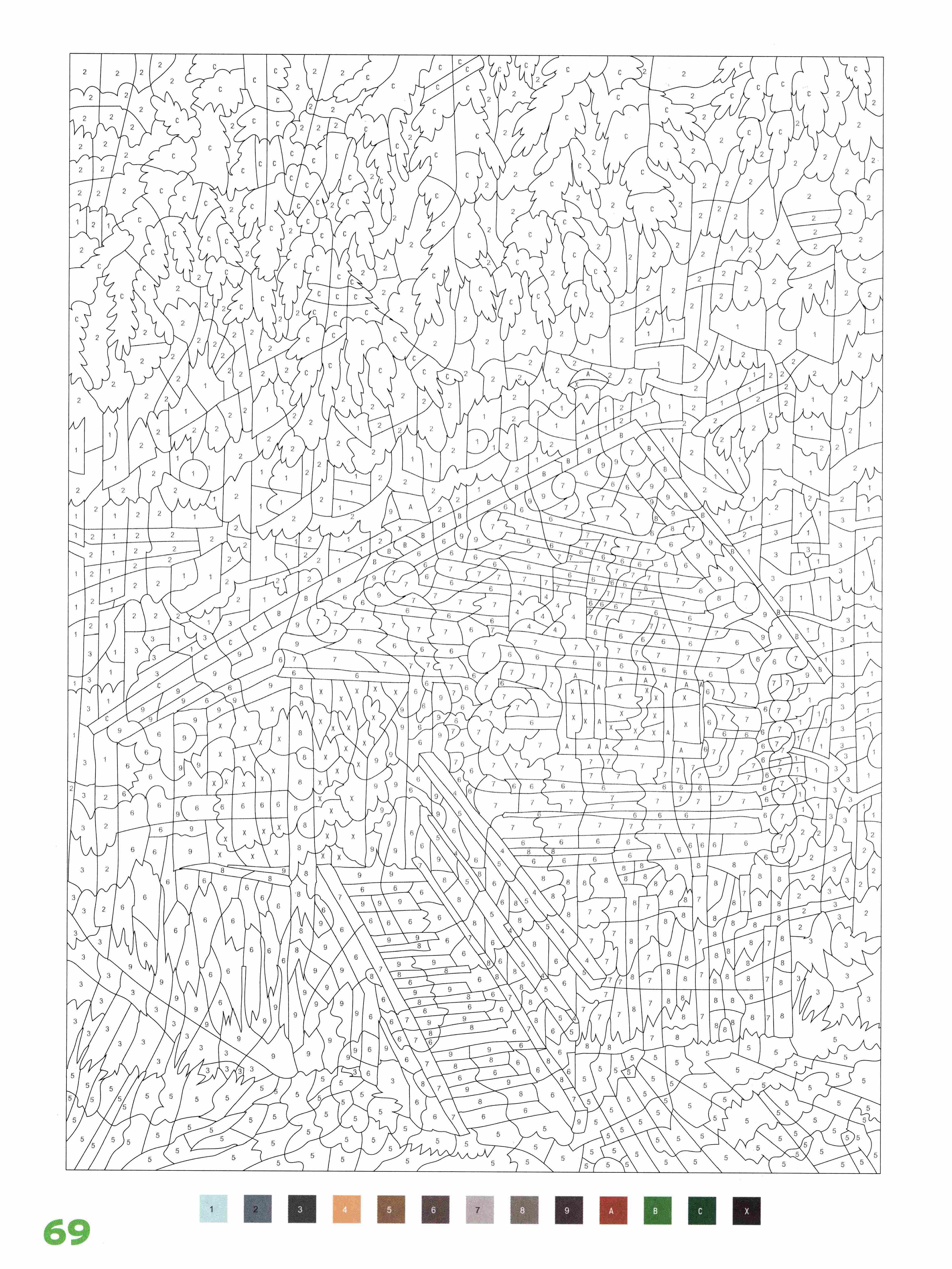 Раскраска Природа по номерам 69