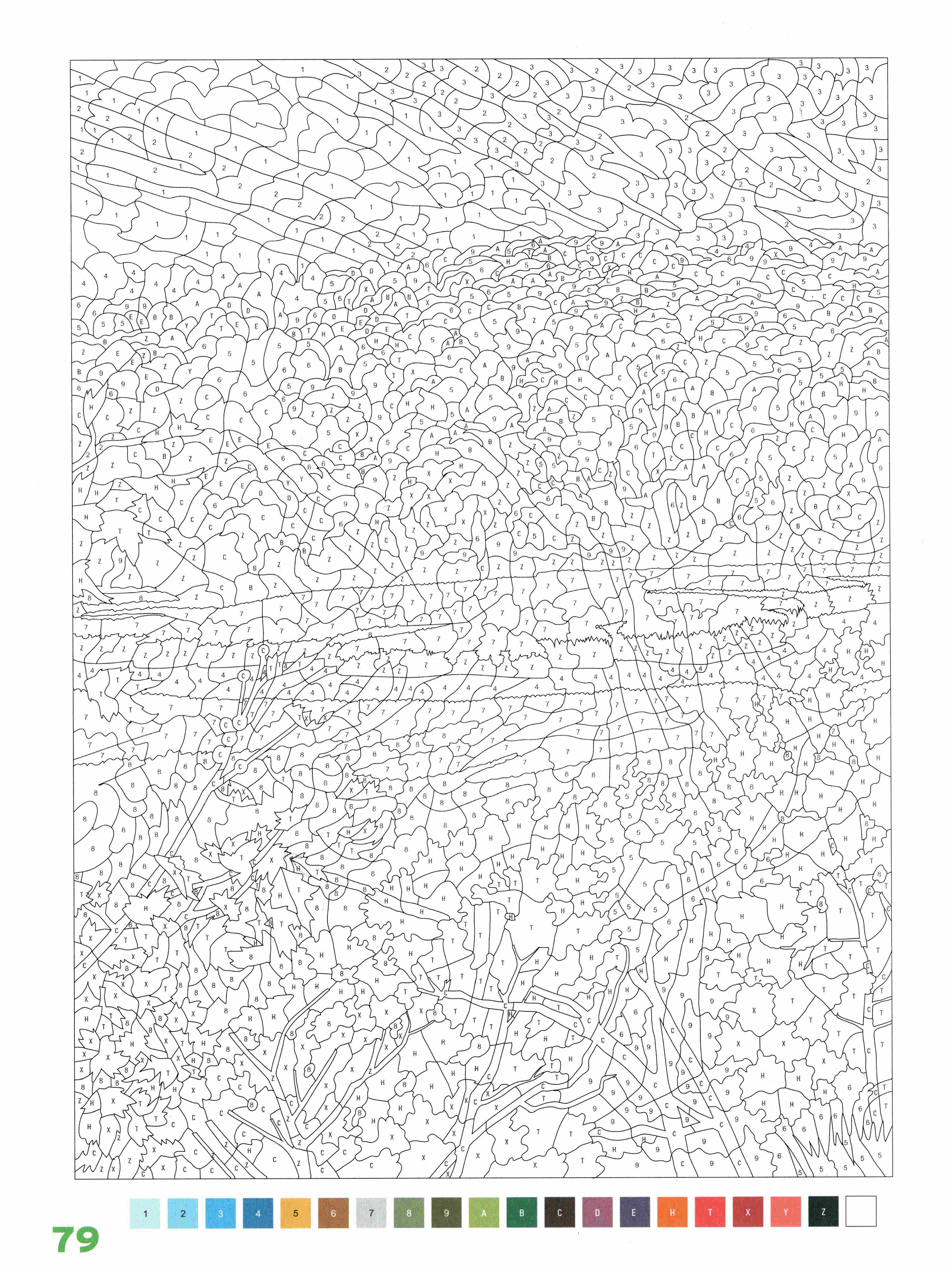 Раскраска Природа по номерам 79