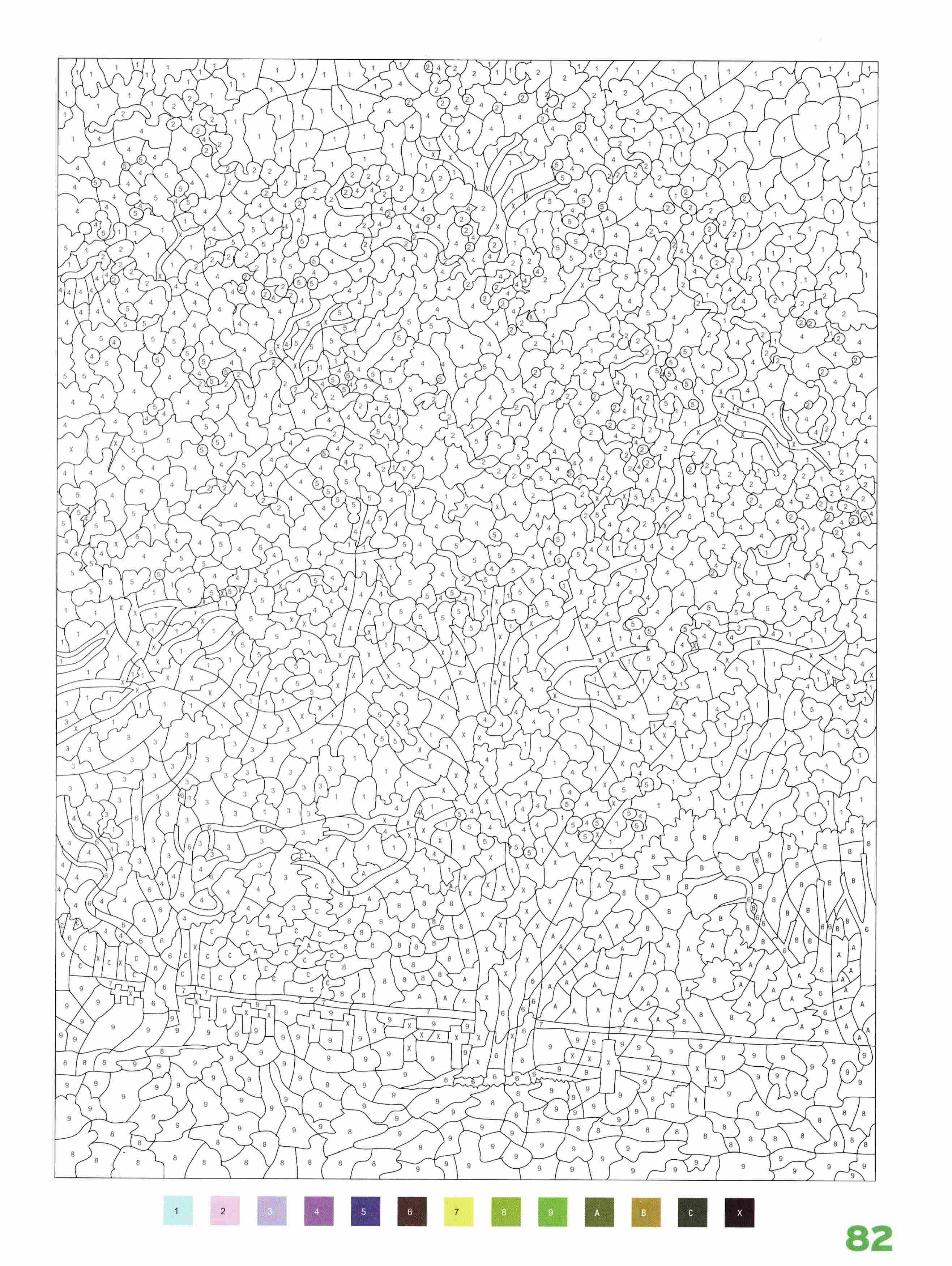 Раскраска Природа по номерам 82