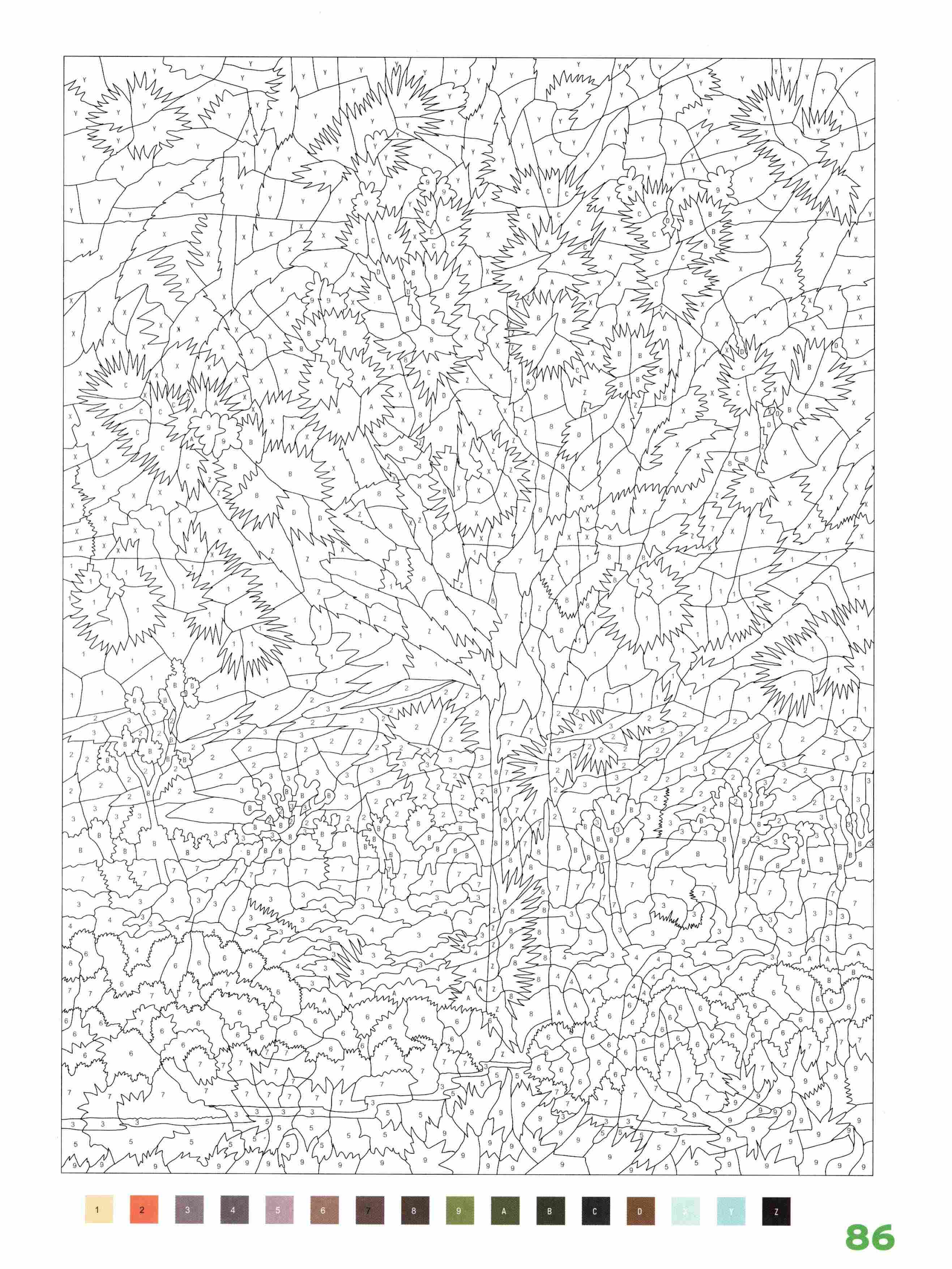 Раскраска Природа по номерам 86