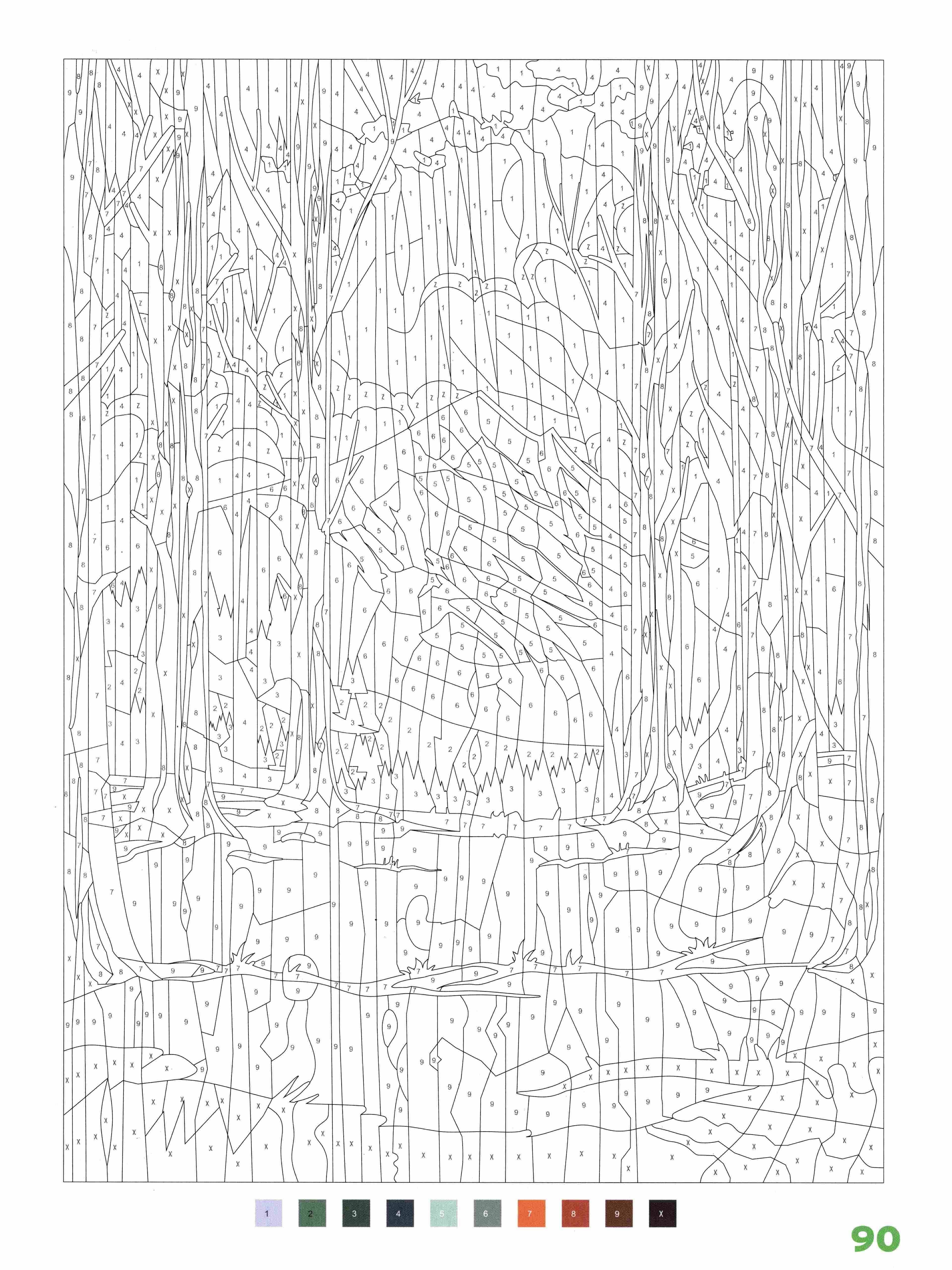 Раскраска Природа по номерам 90