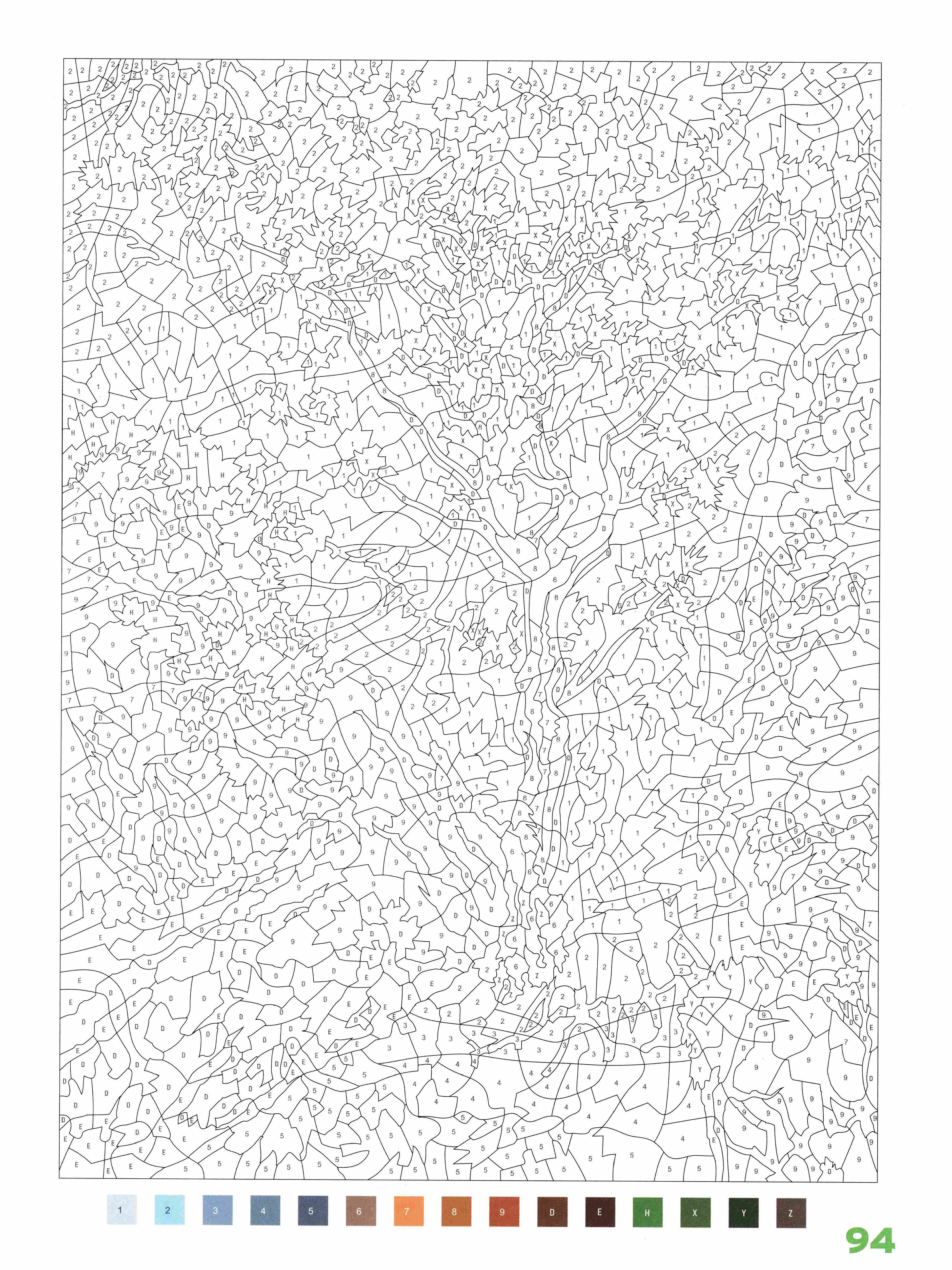 Раскраска Природа по номерам 94