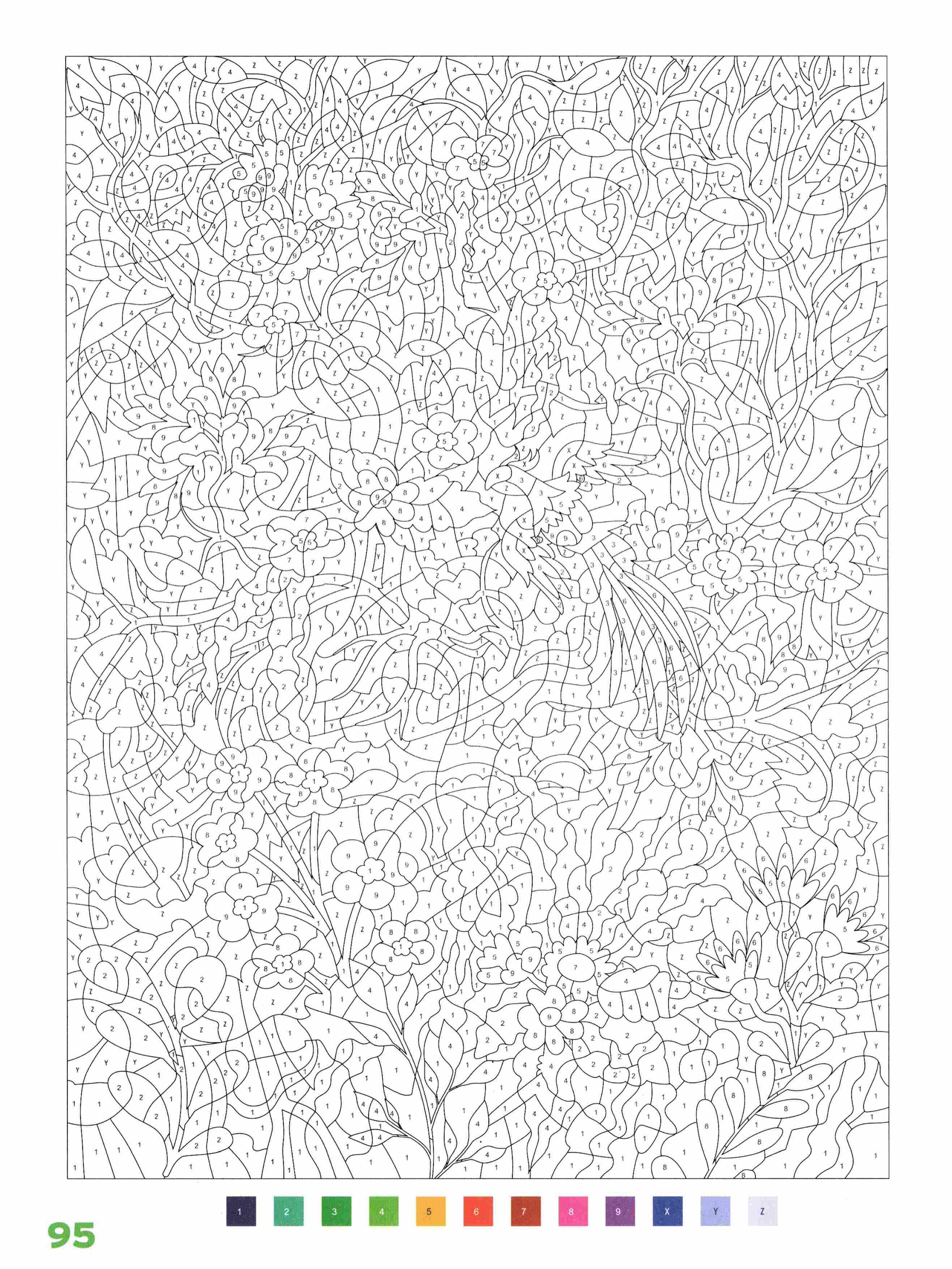 Раскраска Природа по номерам 95