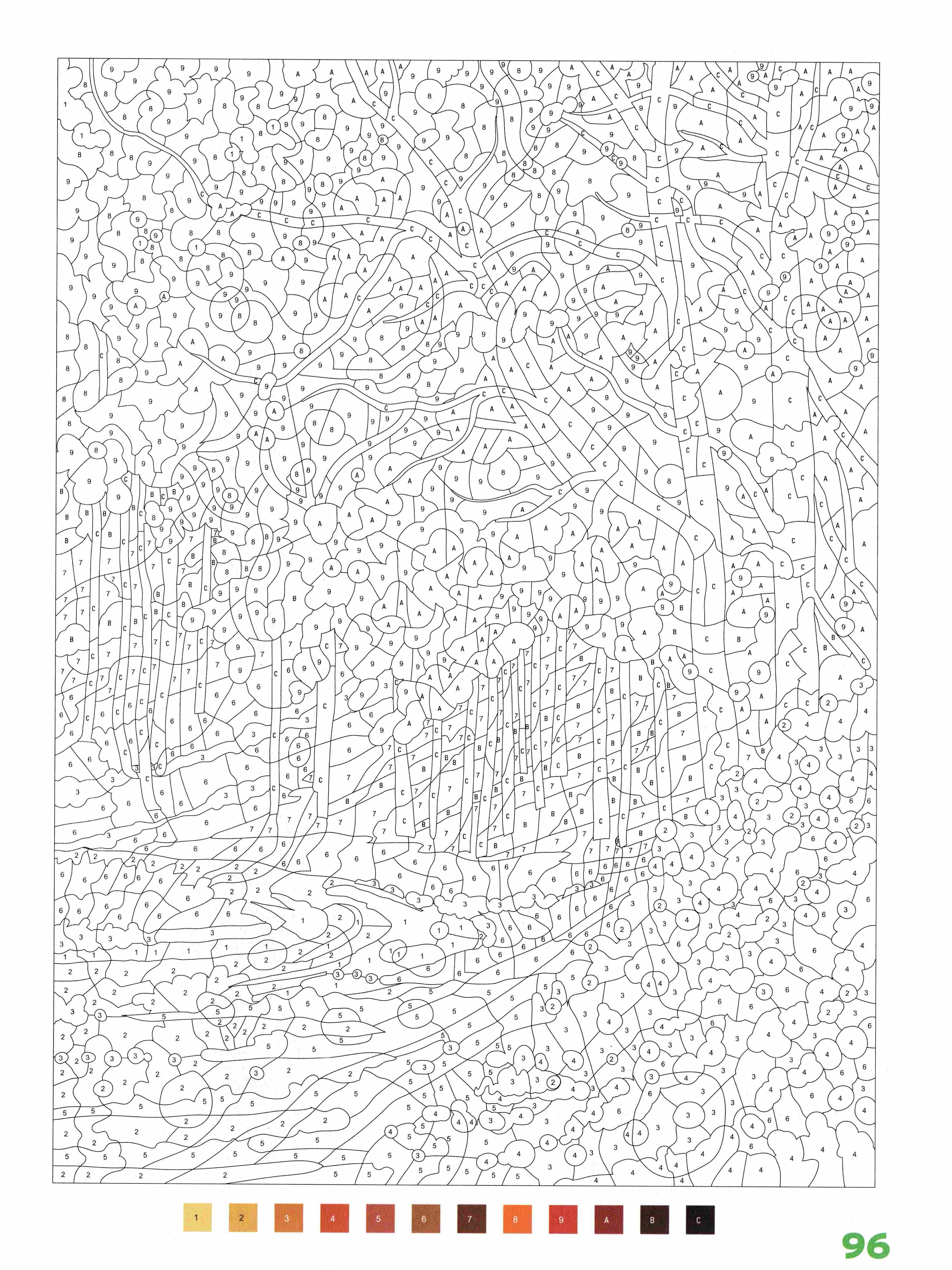 Раскраска Природа по номерам 96