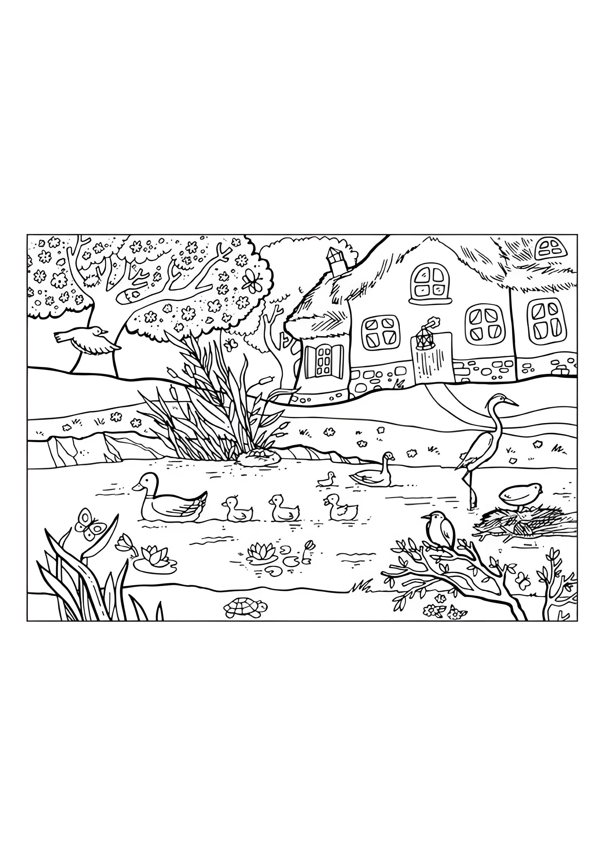 Раскраска Природа весной