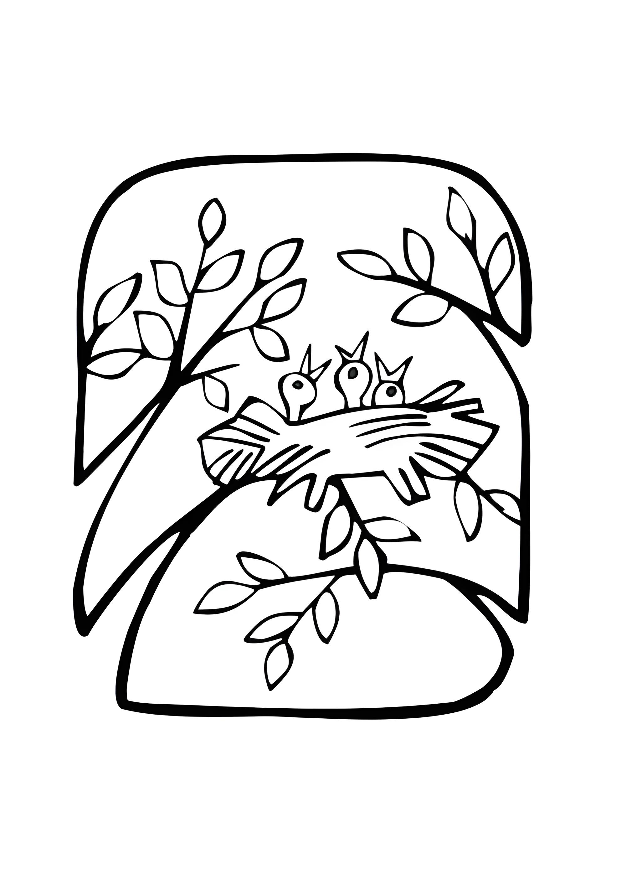 Раскраска Птенцы