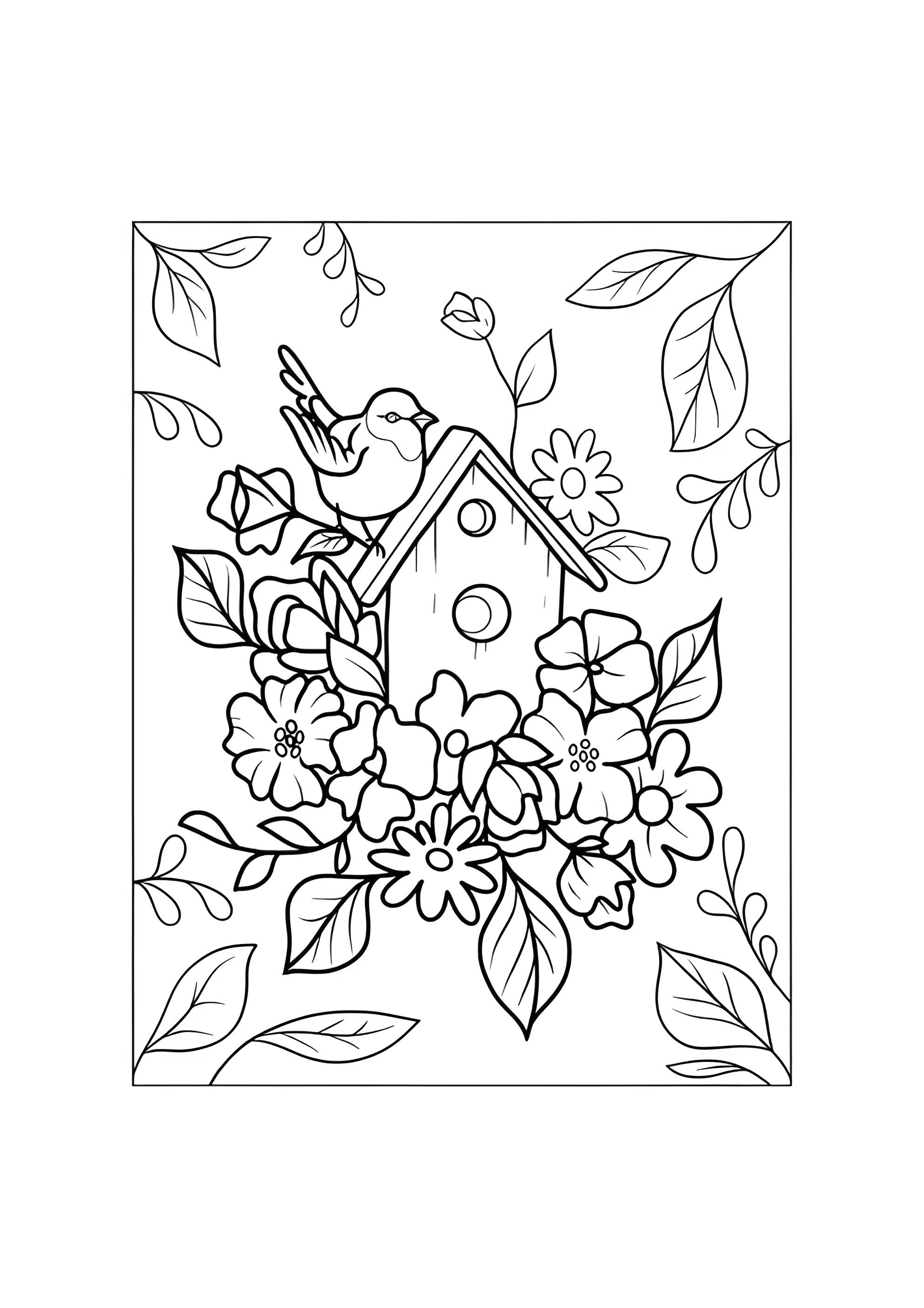 Раскраска Скворечник