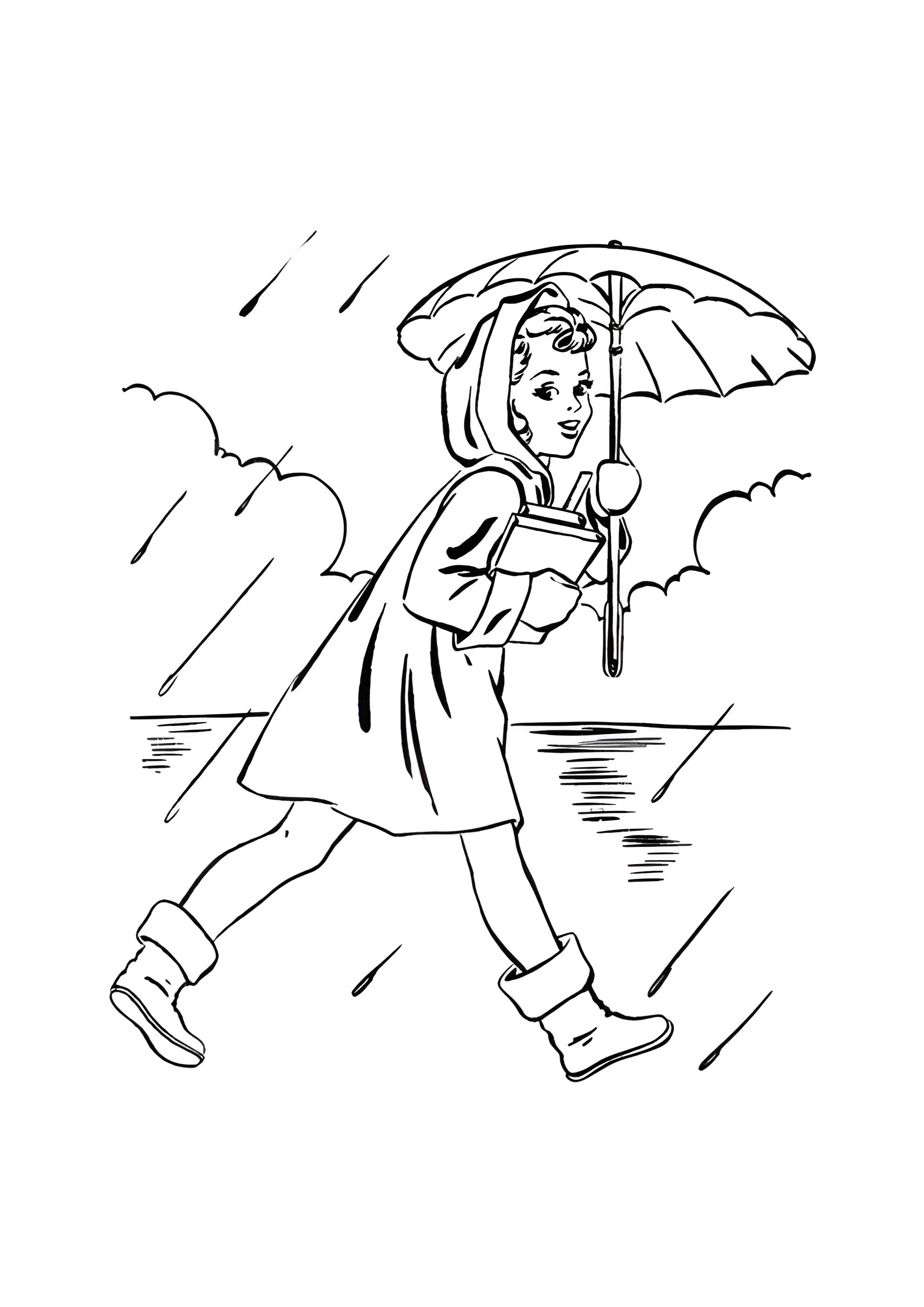 Раскраска Весенний дождь