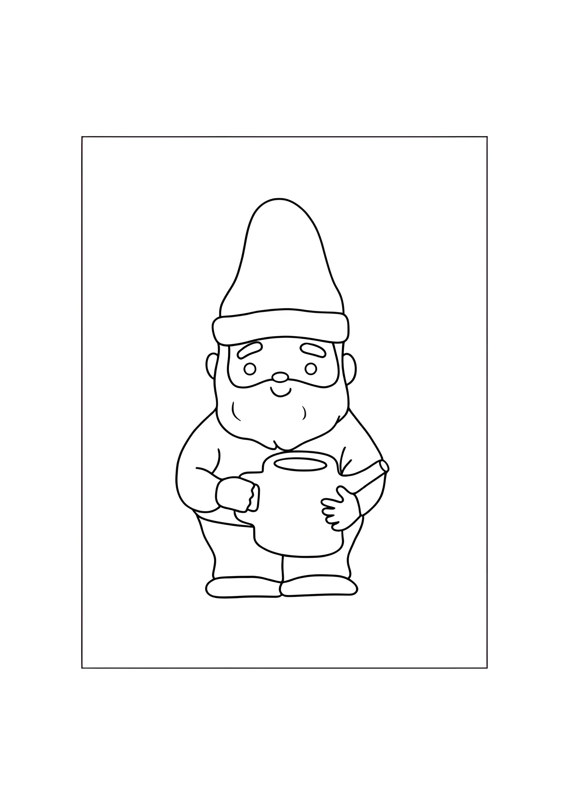 Раскраска Весенний гномик