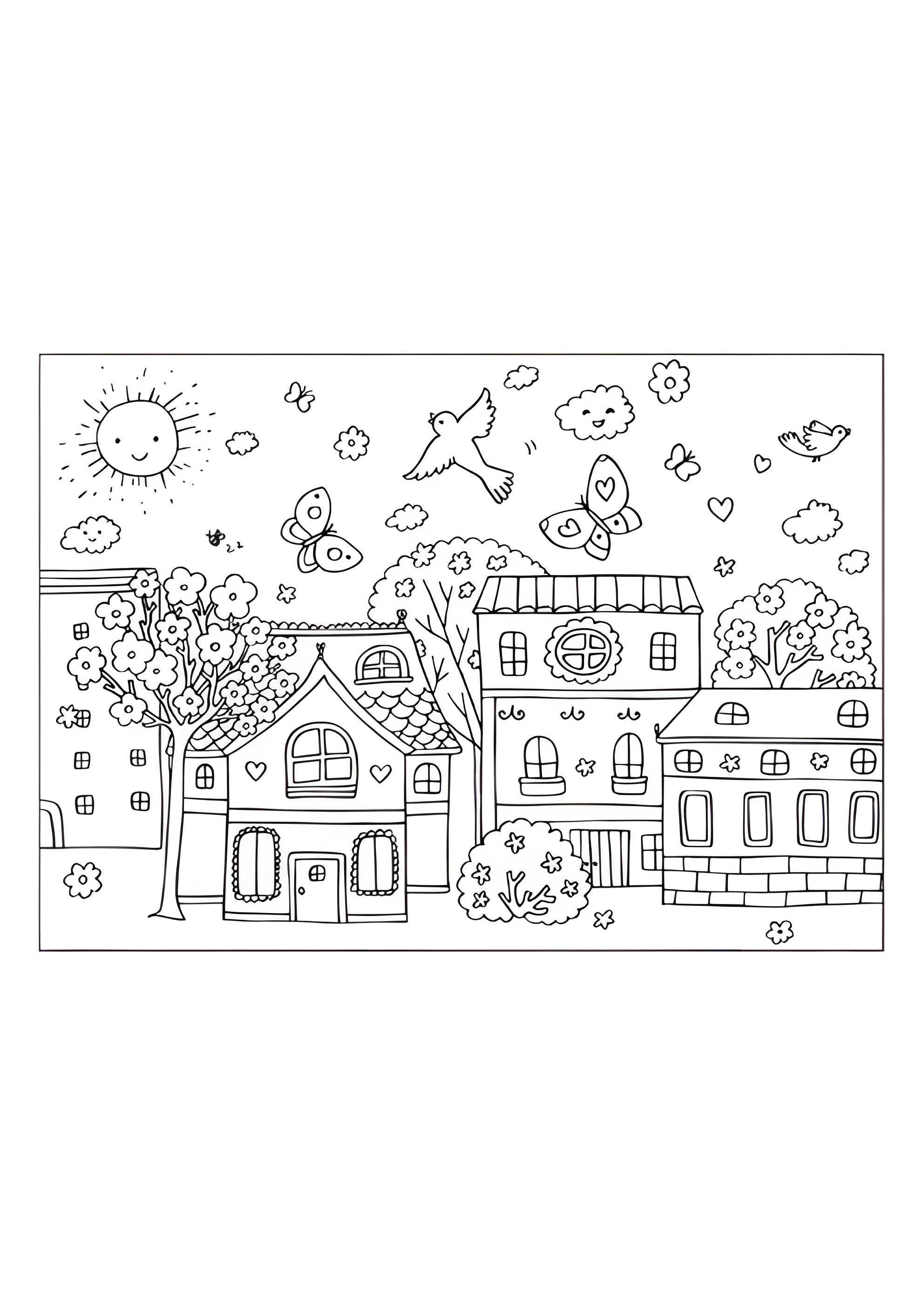 Раскраска Весенняя погода