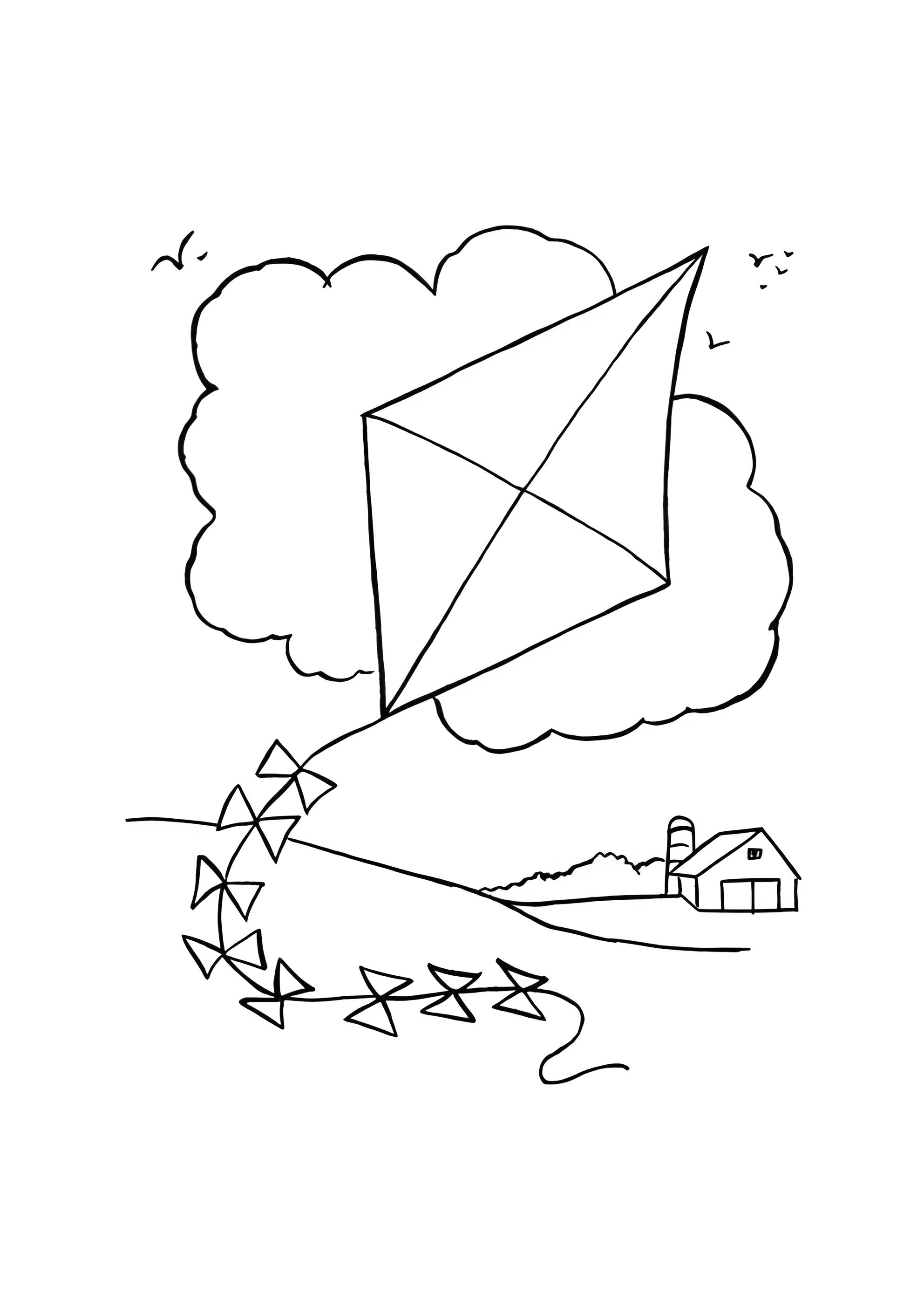 Раскраска Воздушный змей