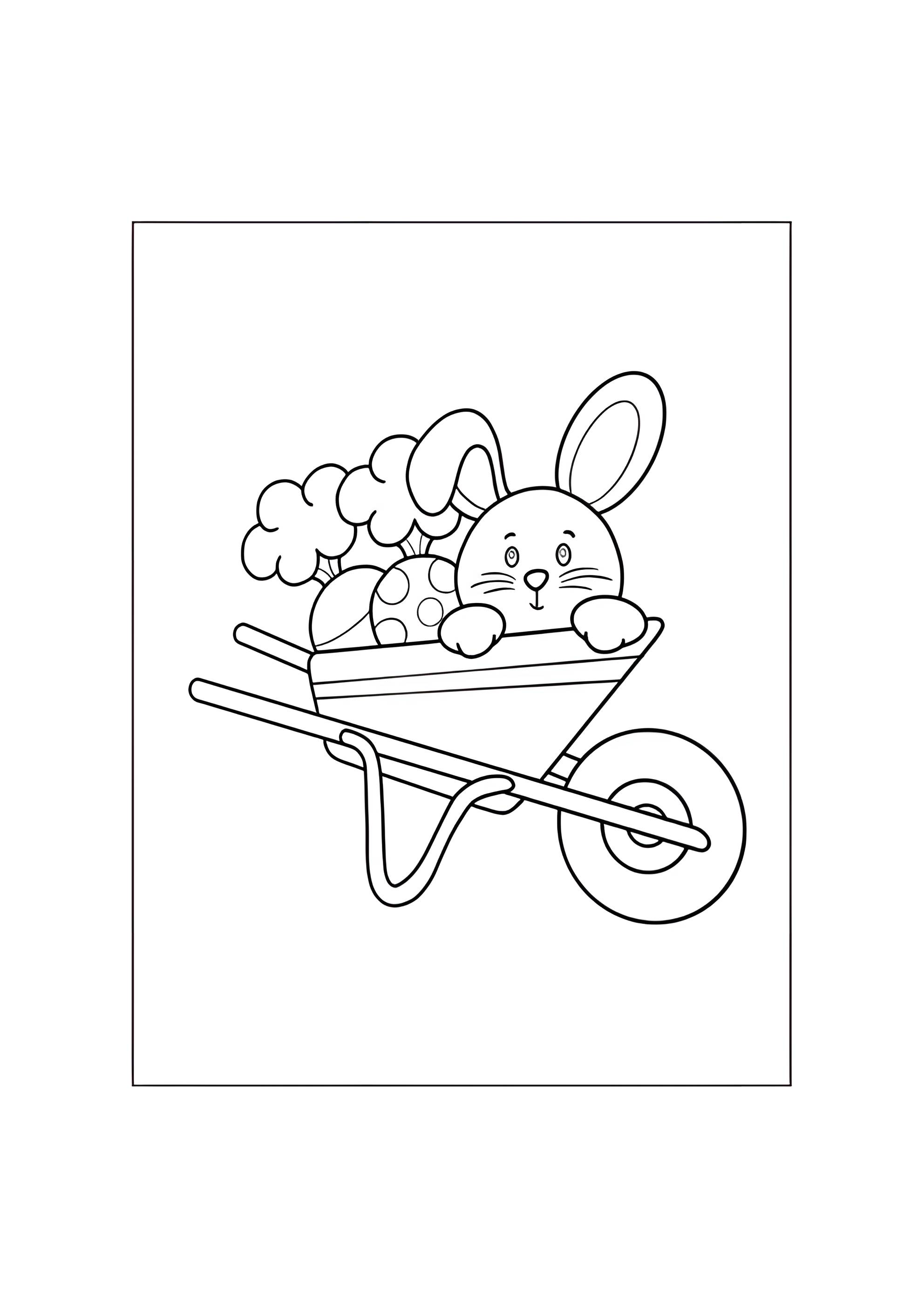 Раскраска Зайка в тележке