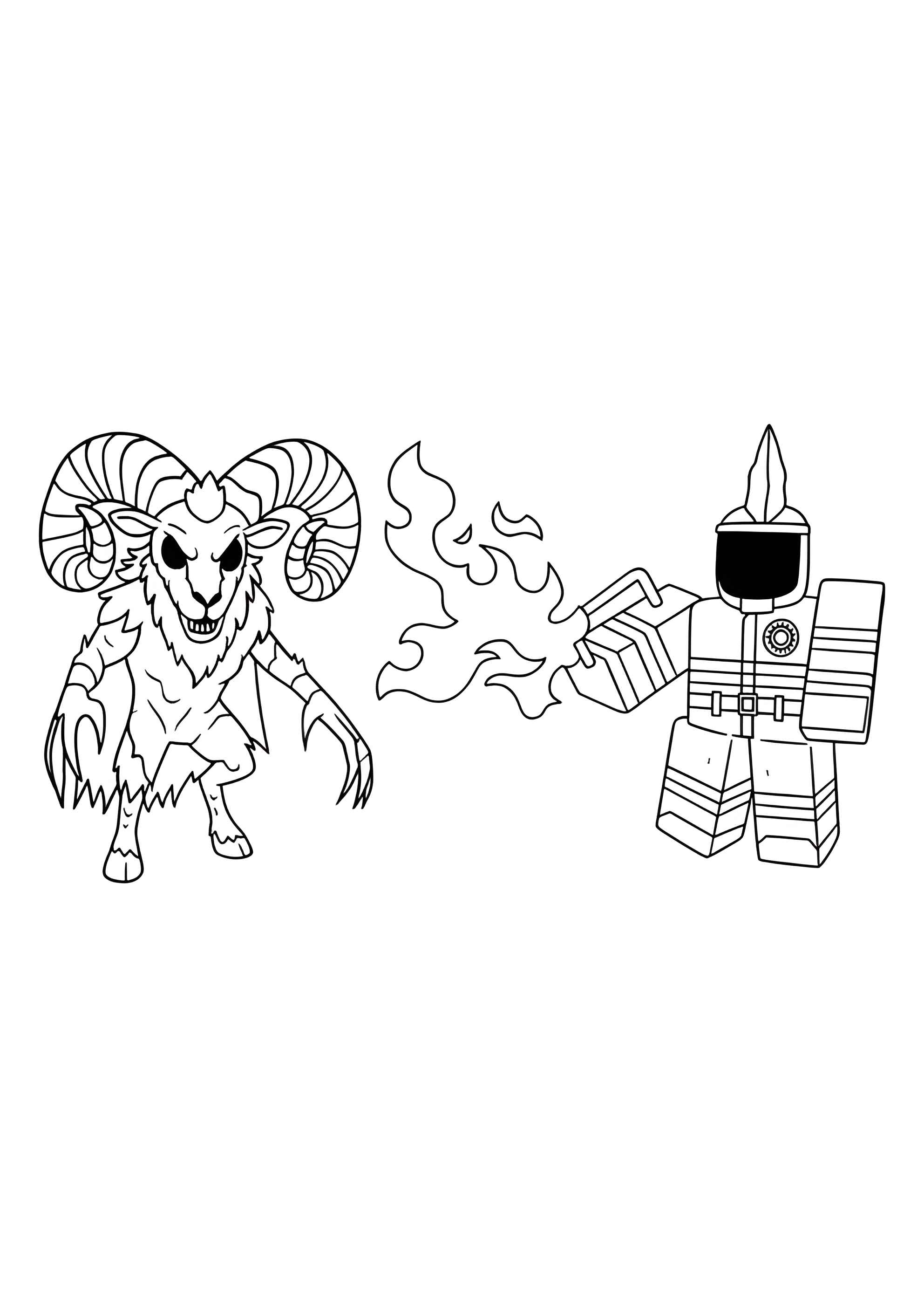 Раскраска Адский Баран и игрок