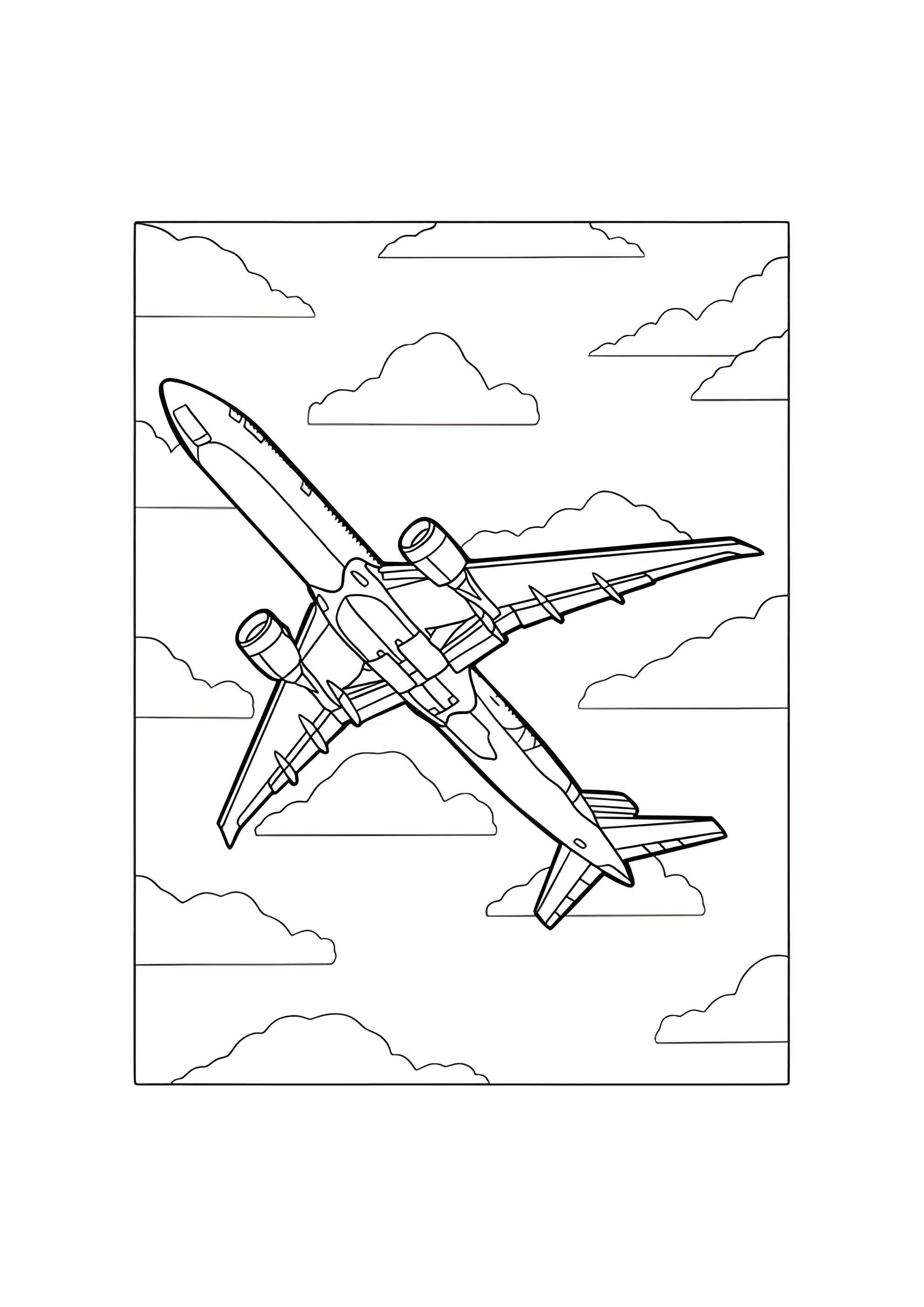 Раскраска Аэробус в небе