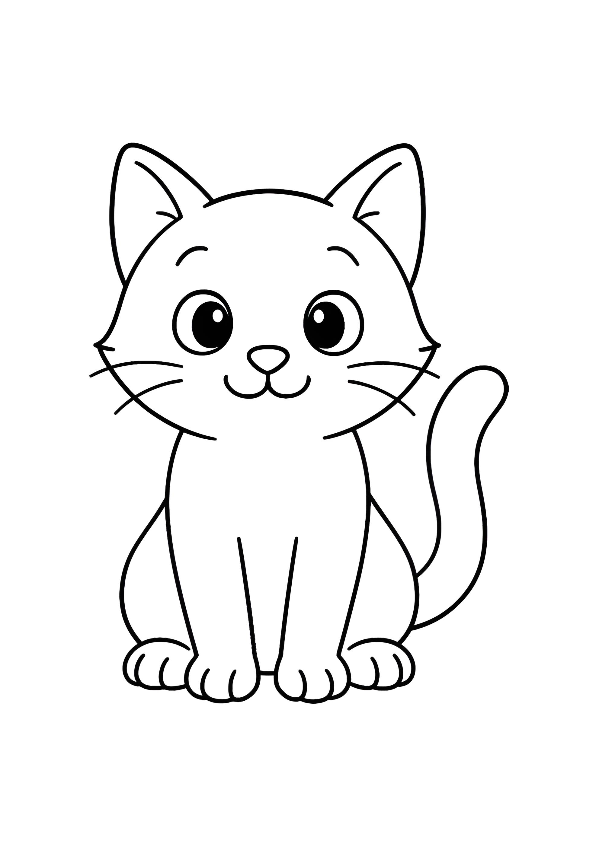 Раскраска Аккуратный кот сидит