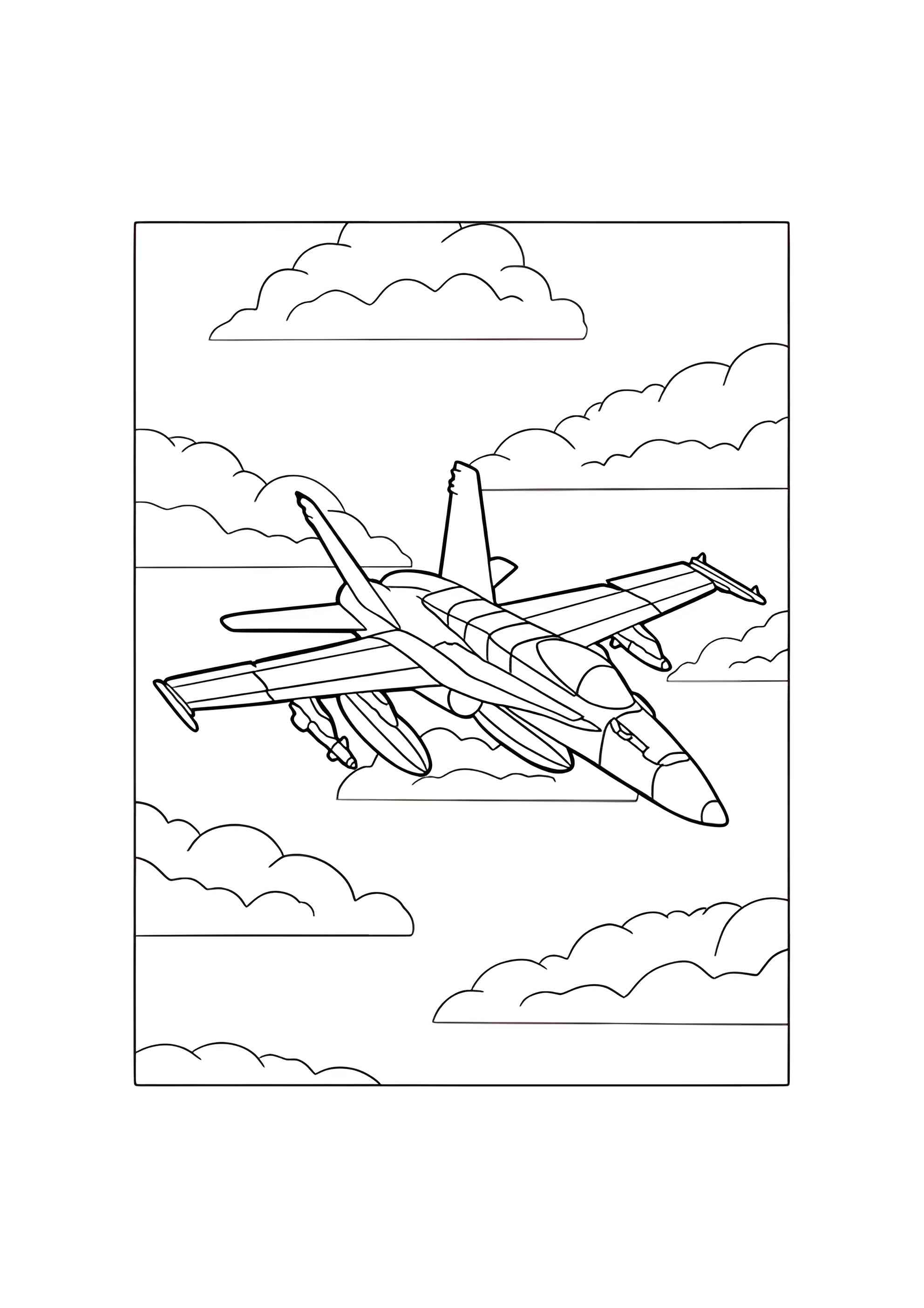 Раскраска Американский истребитель F-18