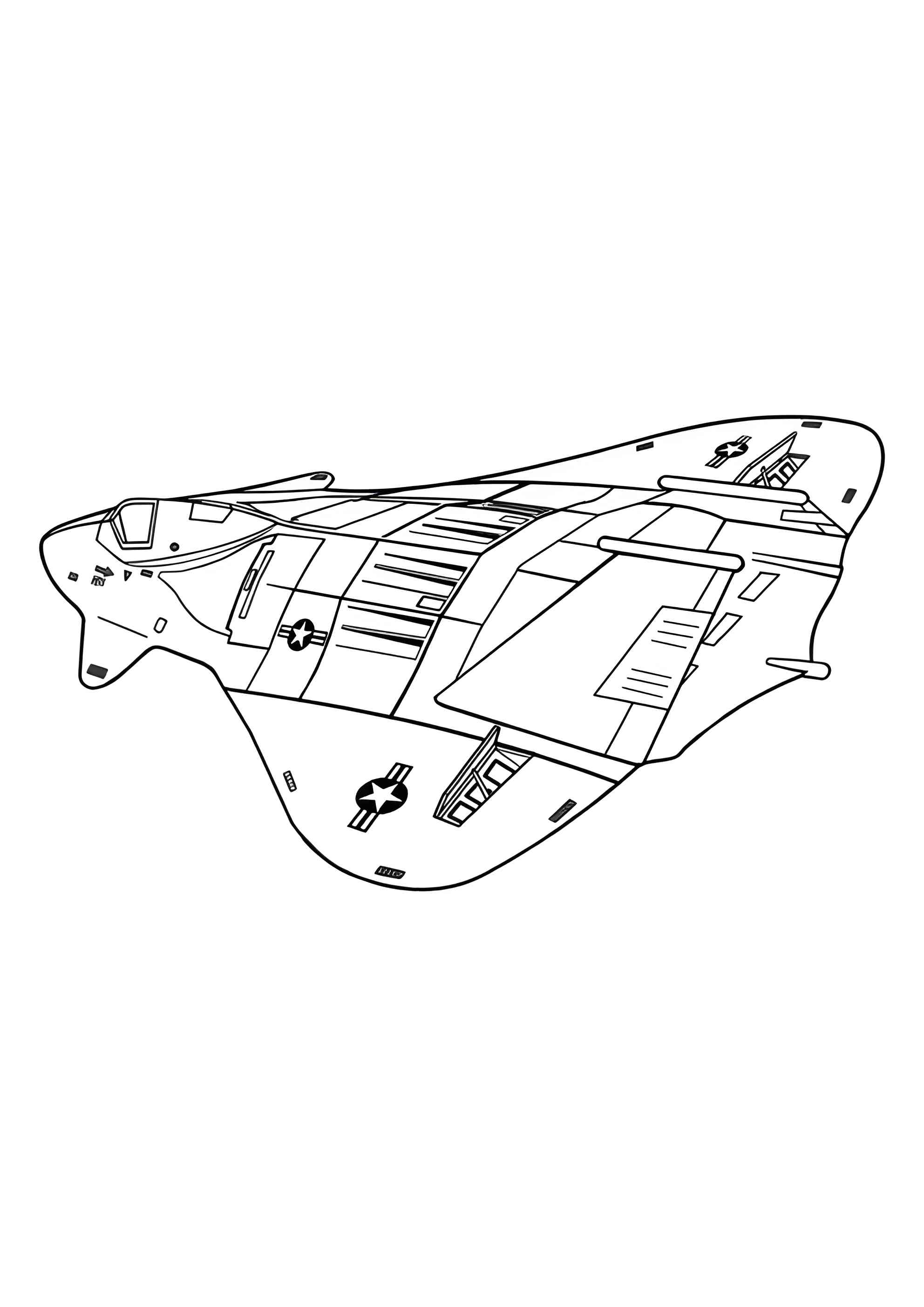 Раскраска Американский самолет-невидимка F-19