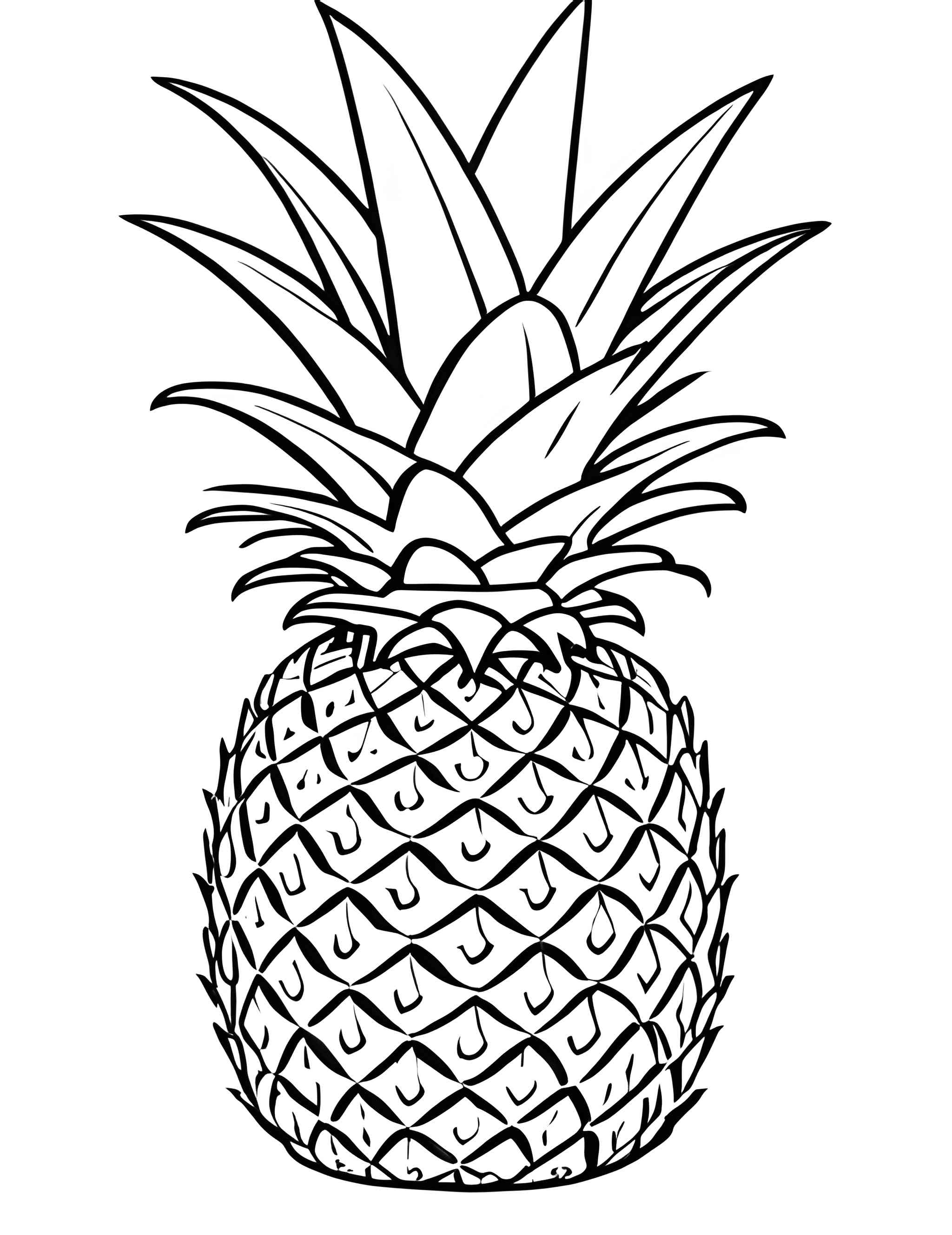 Раскраска Ананас 2