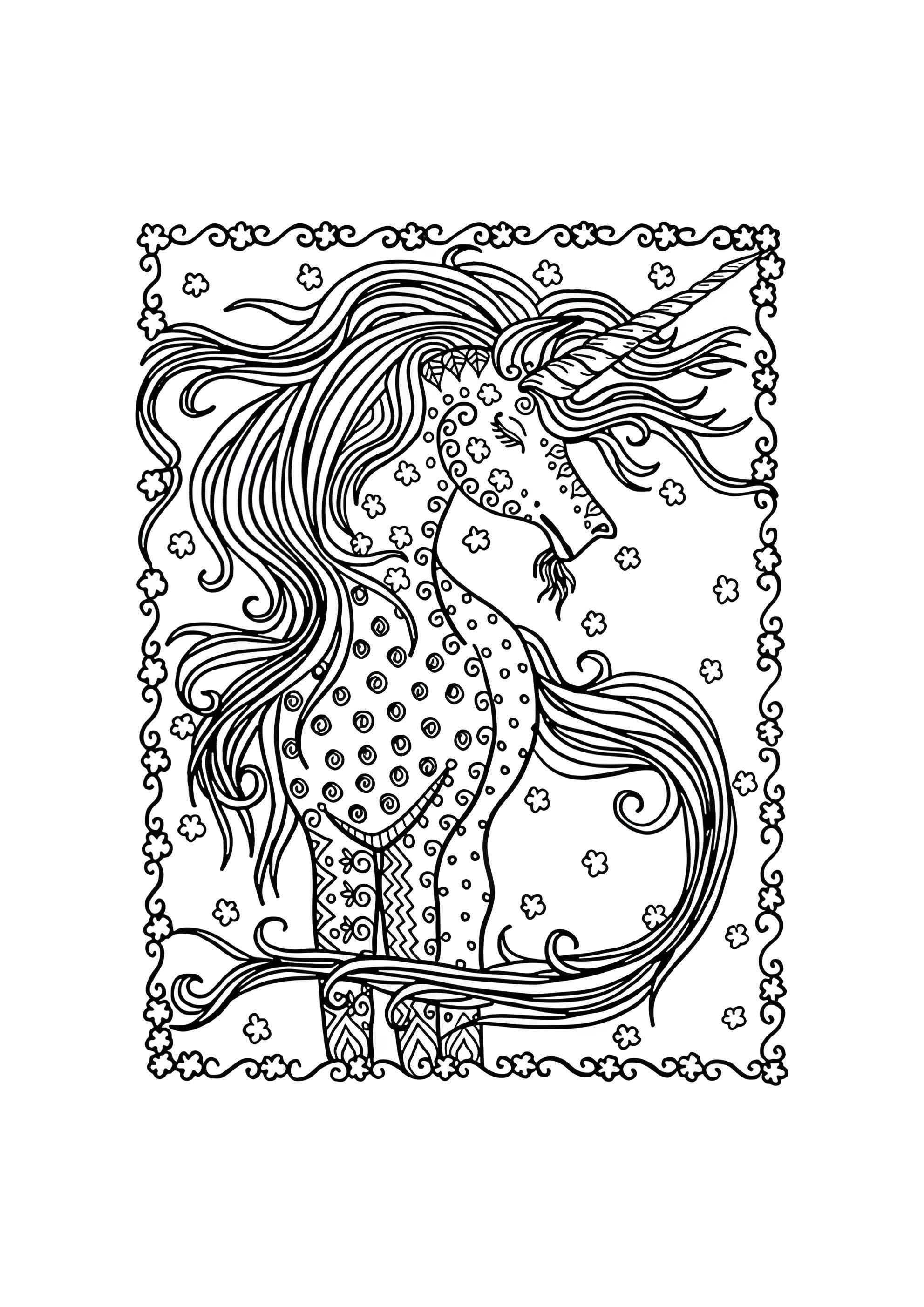 Раскраска Антистресс Единорог