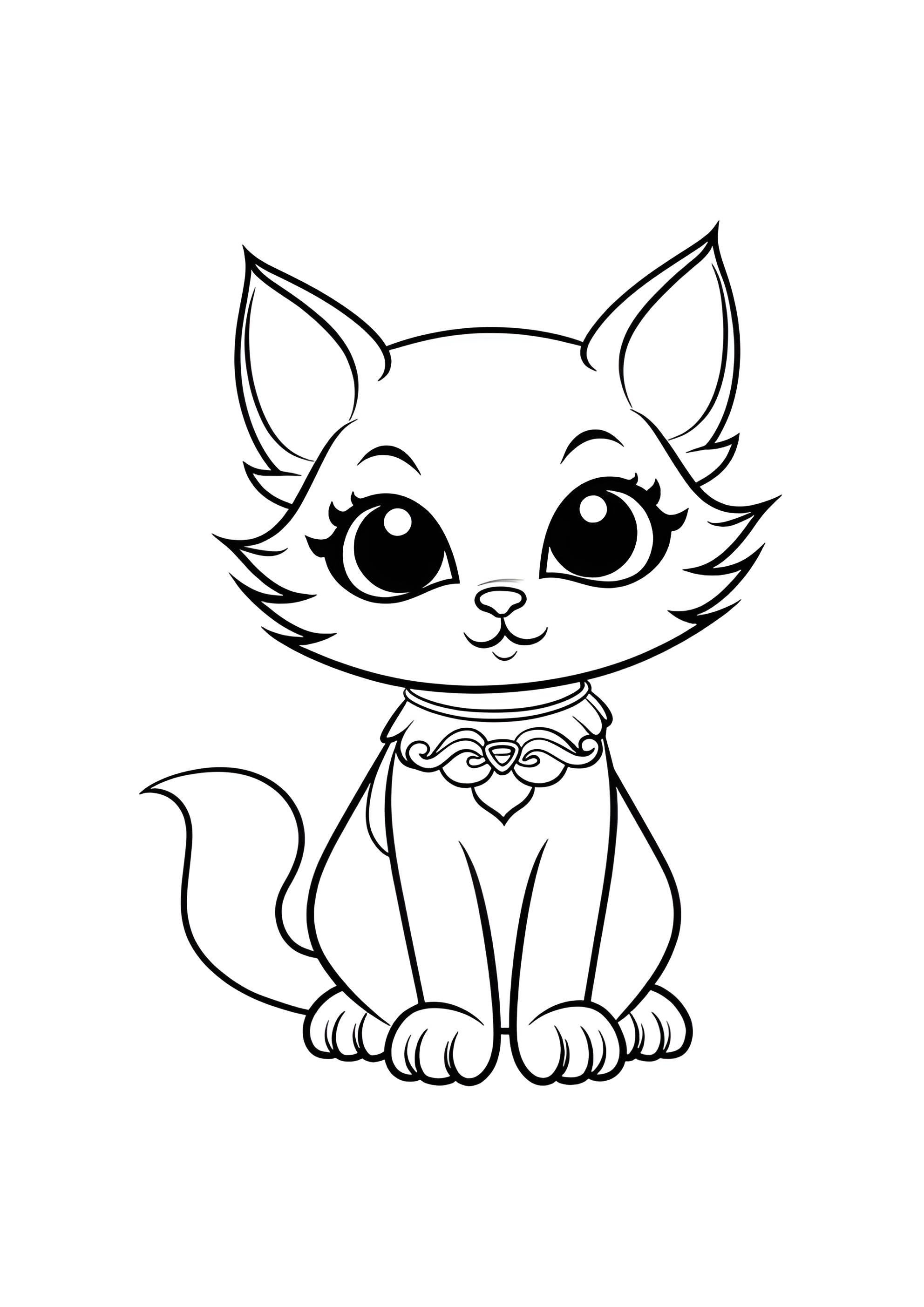 Раскраска Аристократичная кошечка