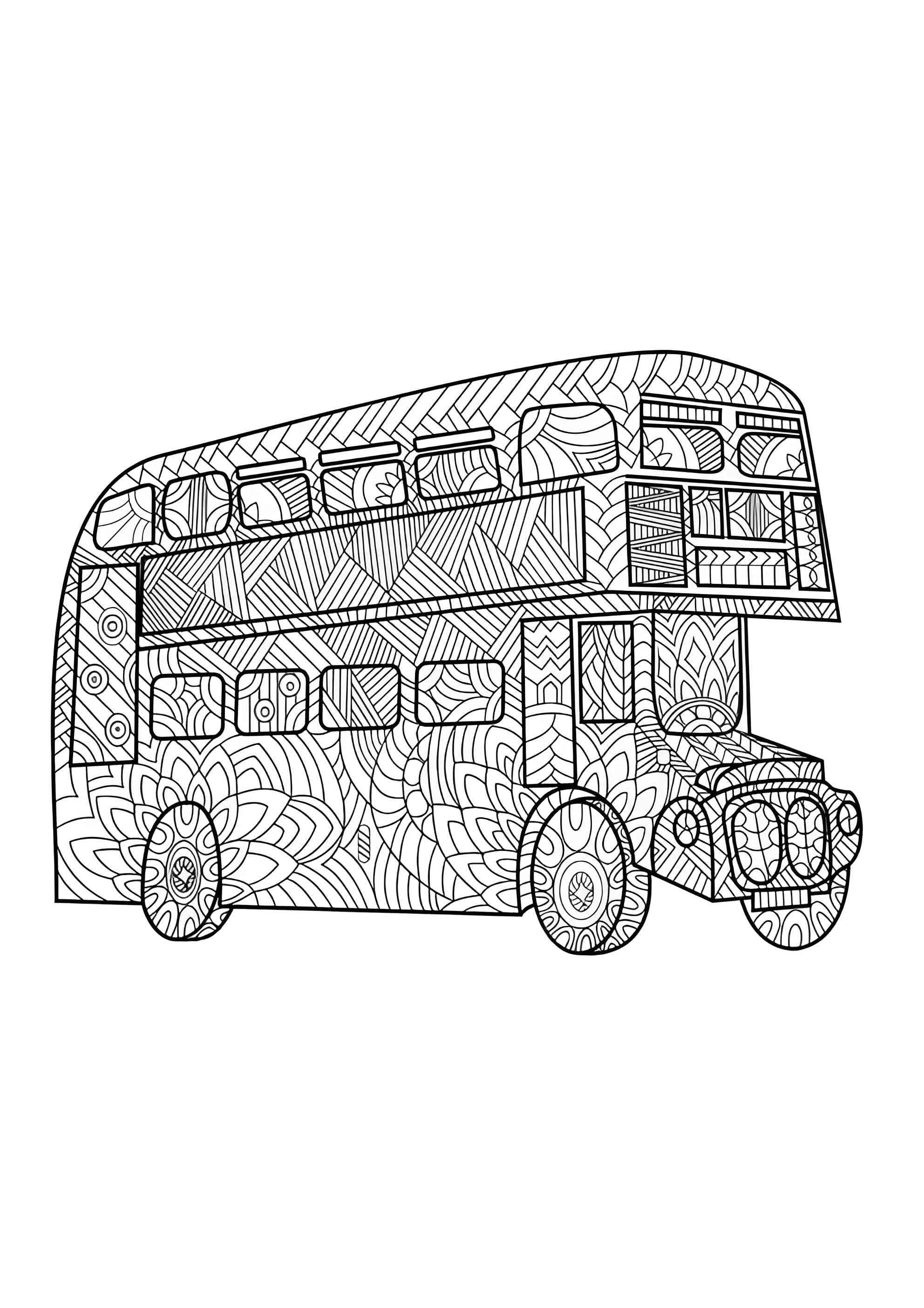 Раскраска Автобус антистресс