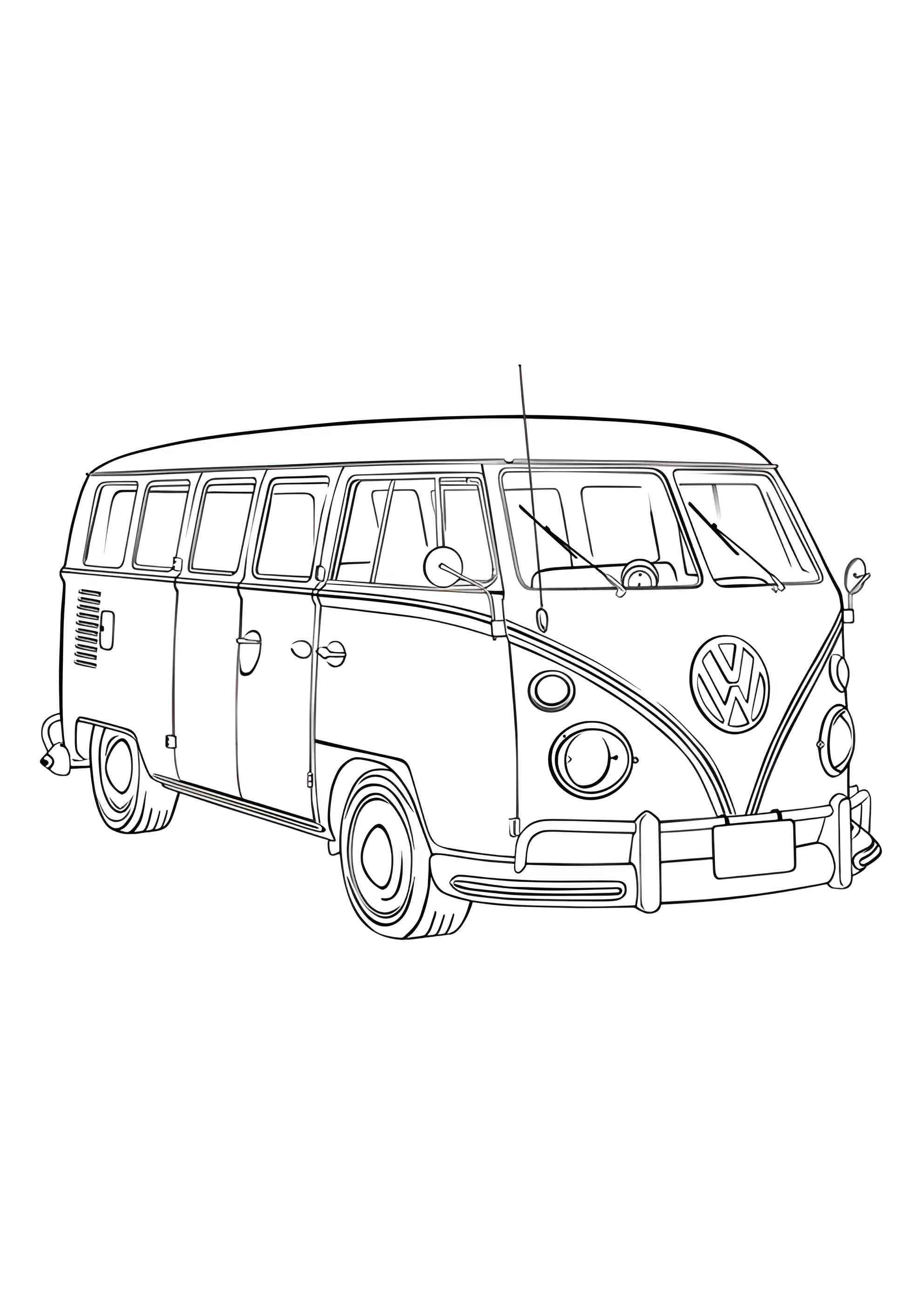 Раскраска Автобус Фольксваген