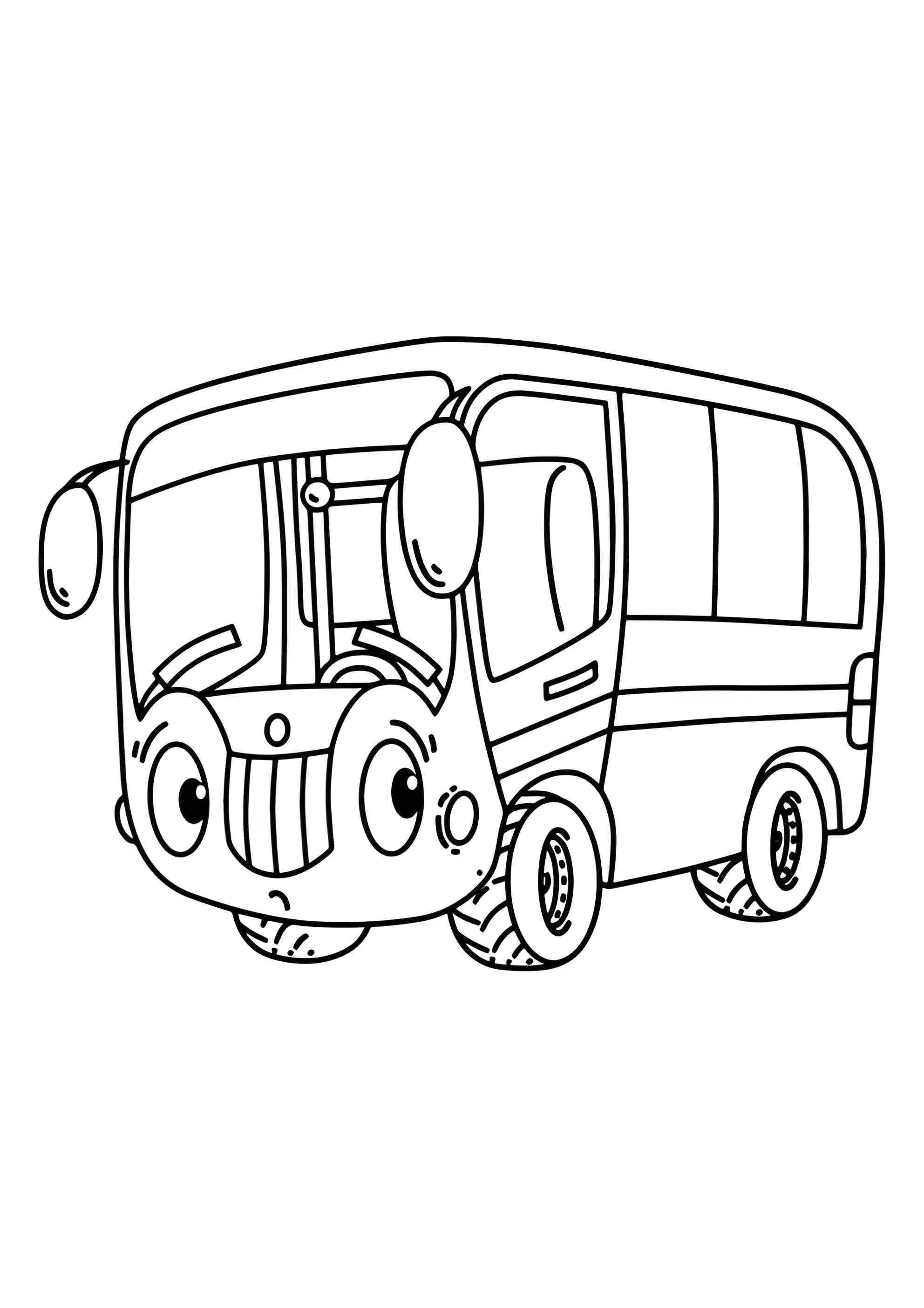 Раскраска Автобус с глазками