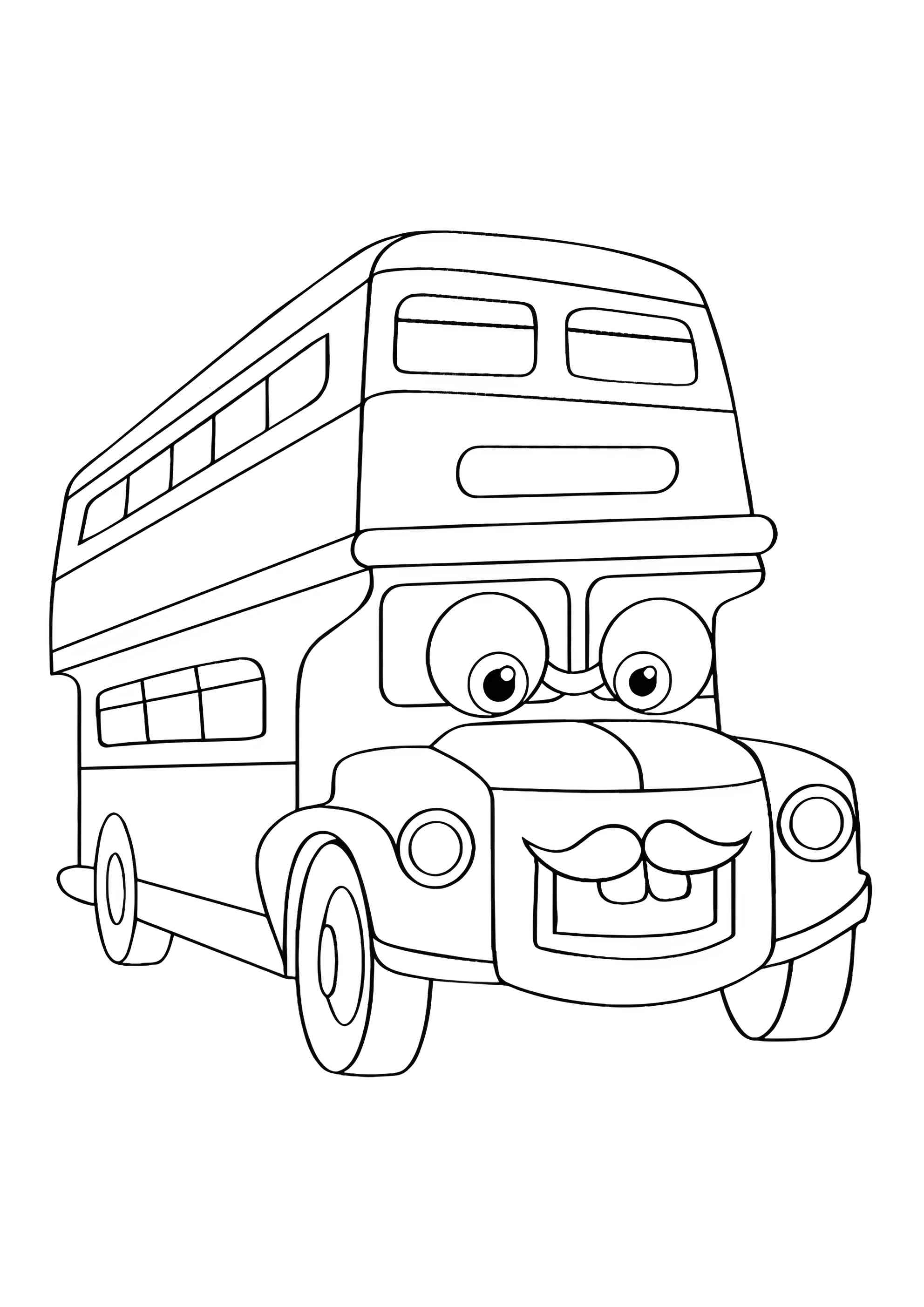 Раскраска Автобус с усами