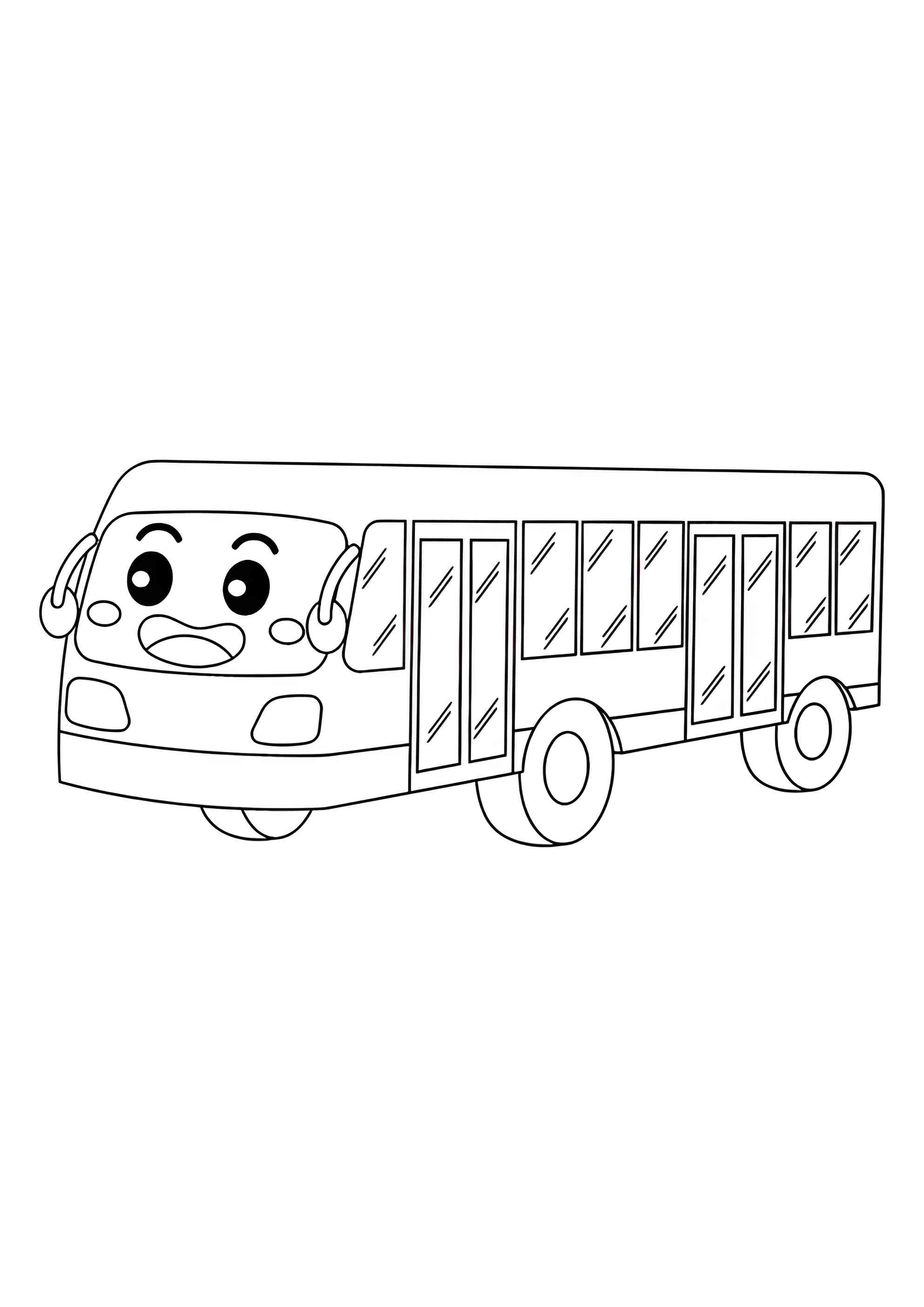 Раскраска Автобус улыбается